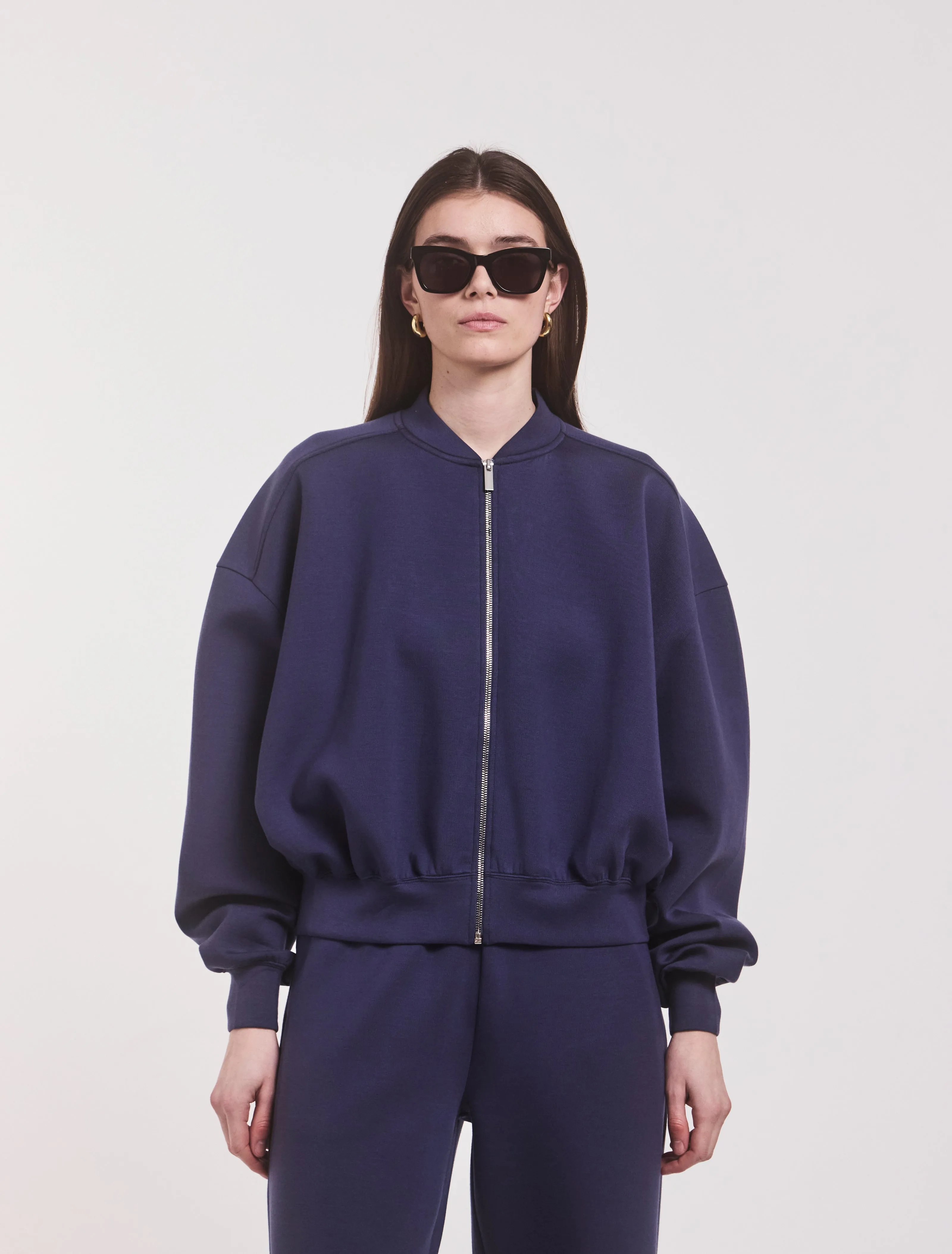 Classic Lounge Zip Jacket in Summer Navy sold by Ninety Percent