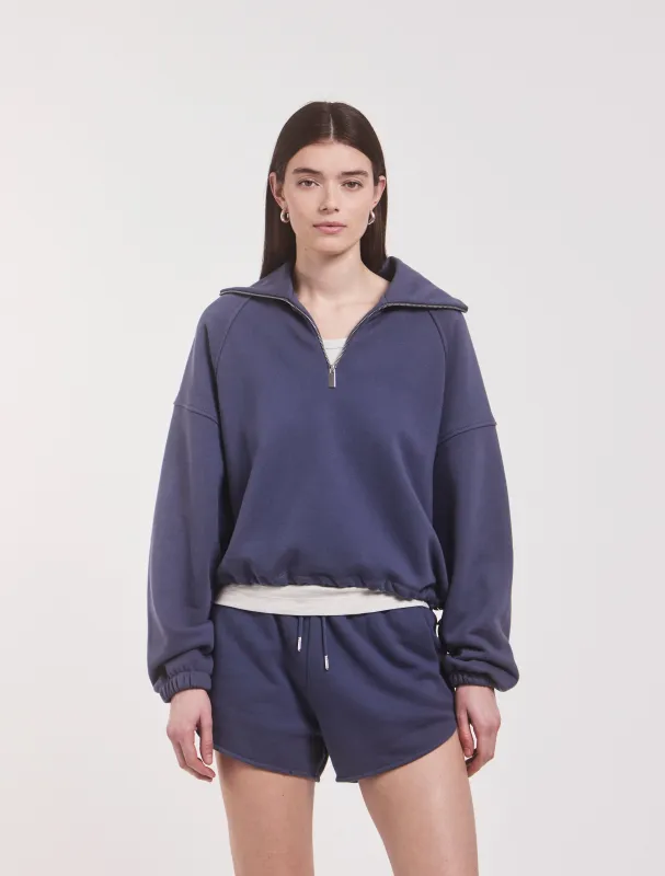 Classic Half Zip Sweatshirt in Summer Navy sold by Ninety Percent