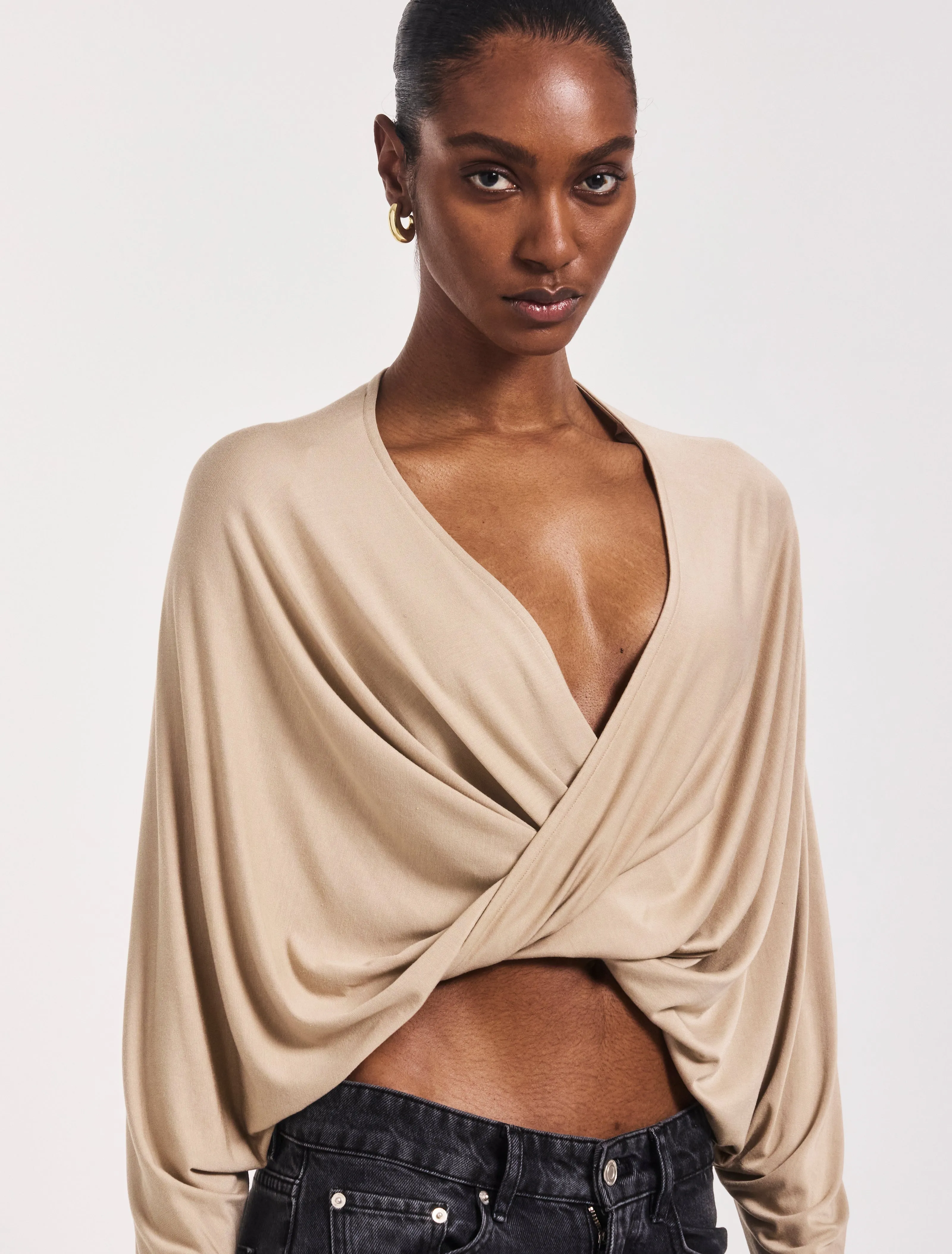 Harper Twist Front Top in Taupe sold by Ninety Percent product image thumbnail 5