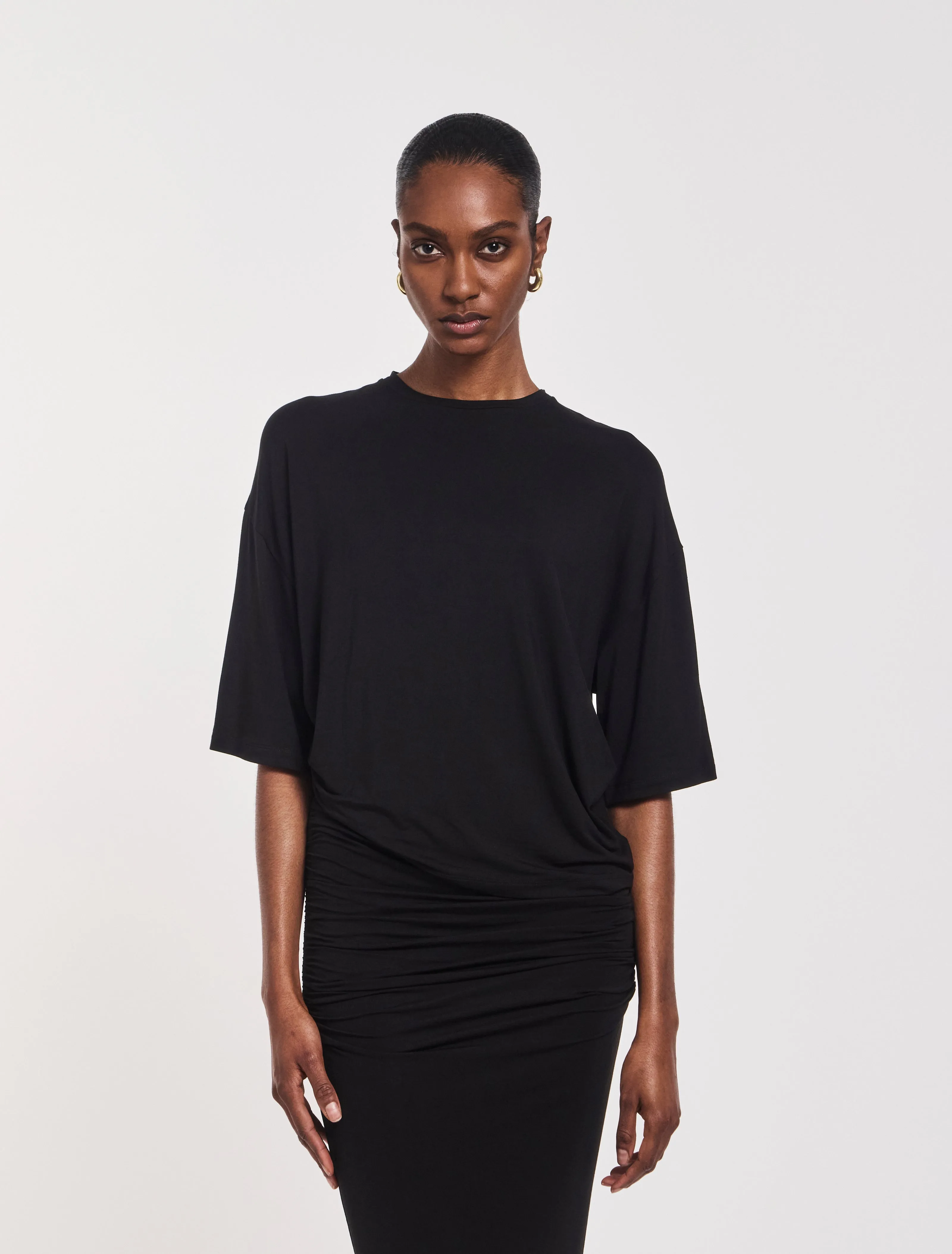 Aria Ruched Tee in Black sold by Ninety Percent product image thumbnail 3