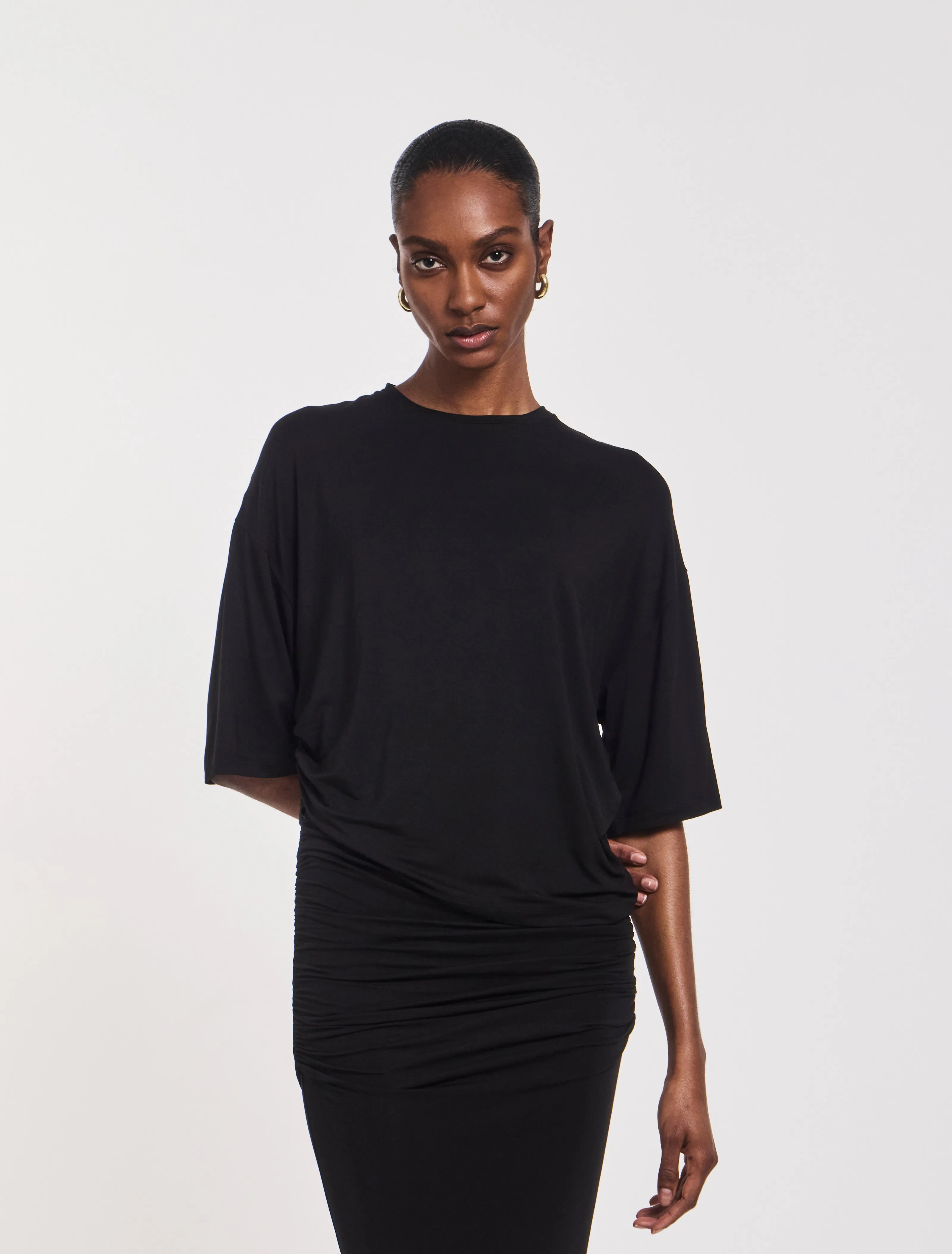 Aria Ruched Tee in Black sold by Ninety Percent product image thumbnail 2
