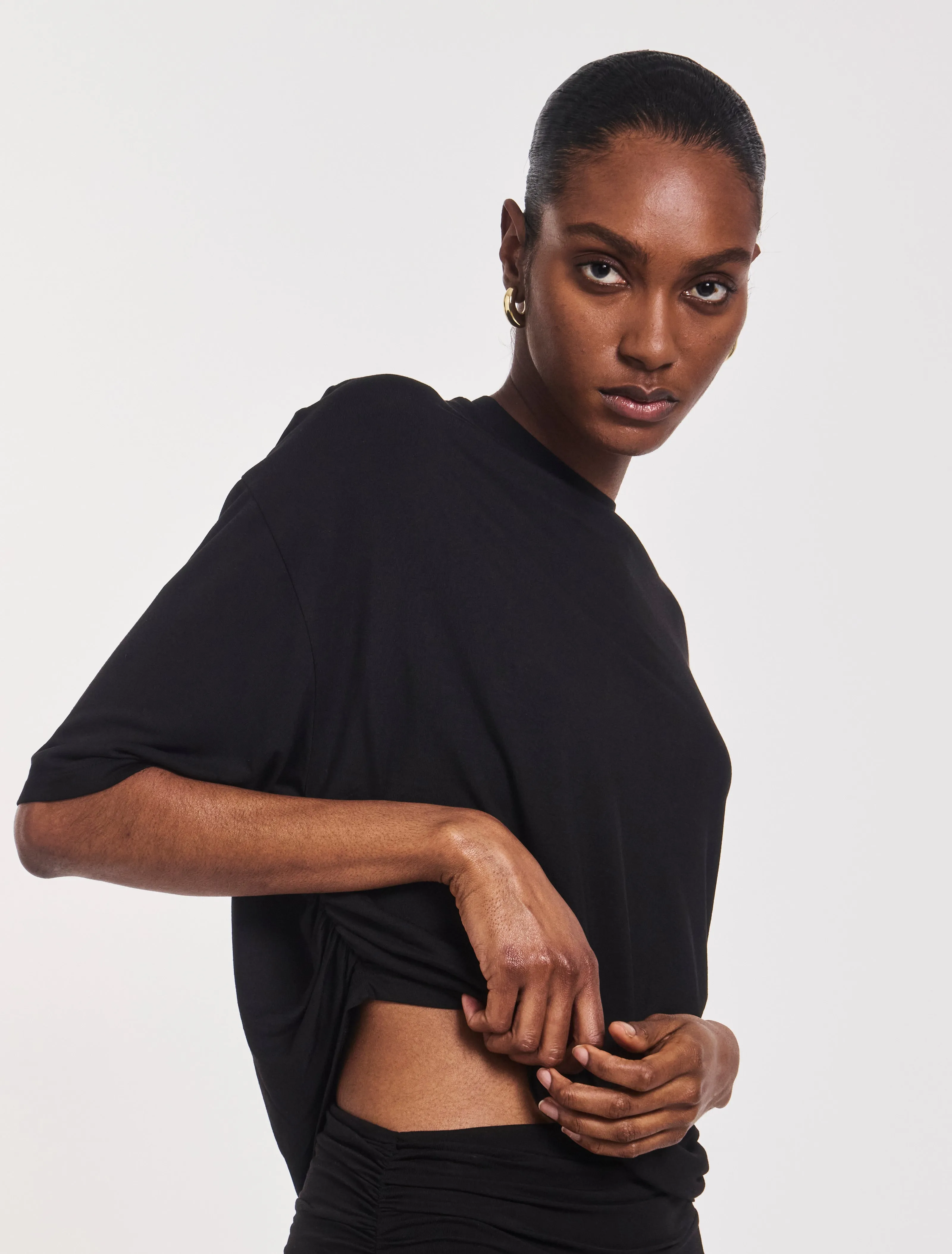 Aria Ruched Tee in Black sold by Ninety Percent product image thumbnail 5