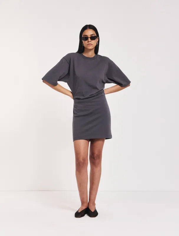 Raya T-Shirt Dress In Magnet sold by Ninety Percent