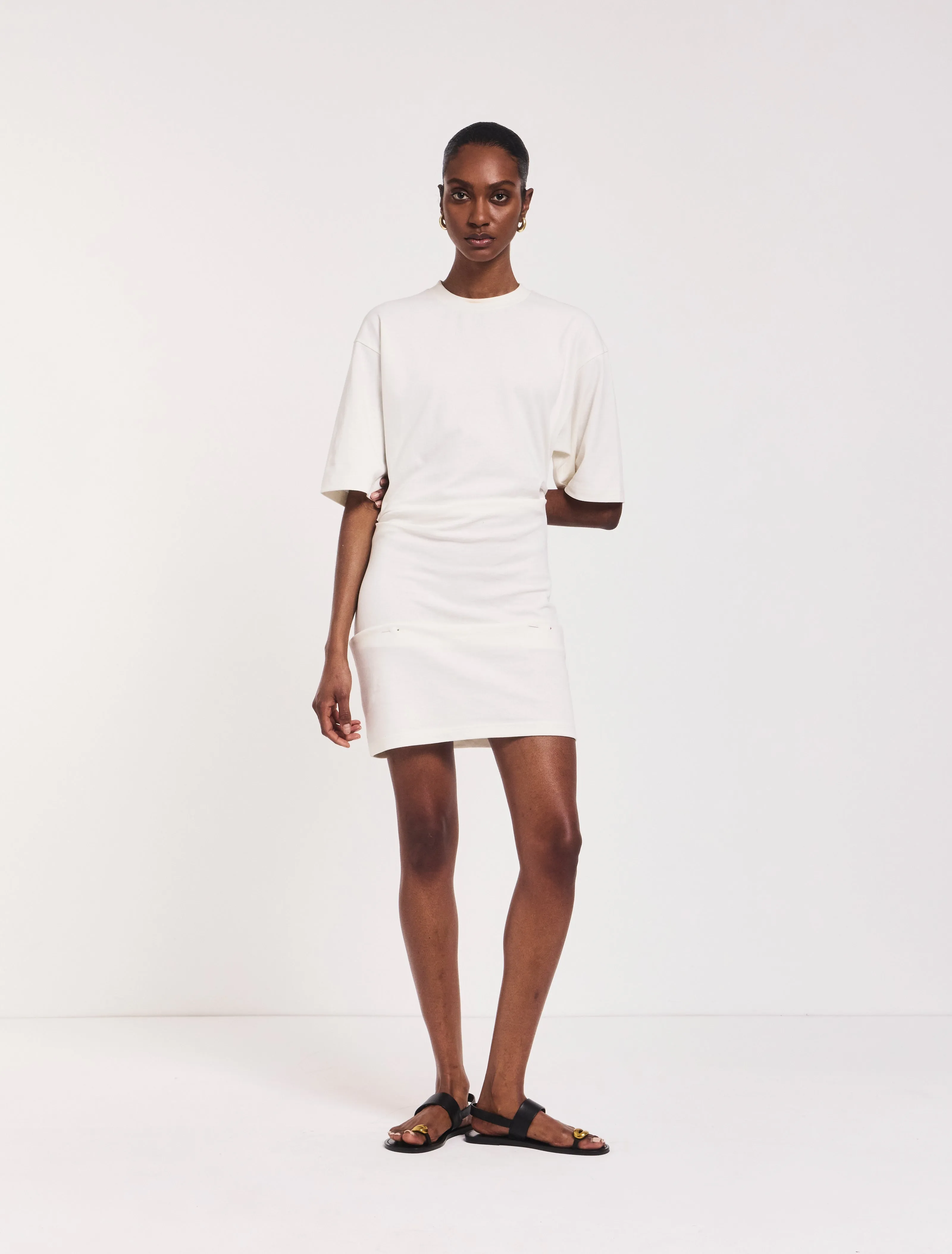 Raya T-Shirt Dress In Off White sold by Ninety Percent