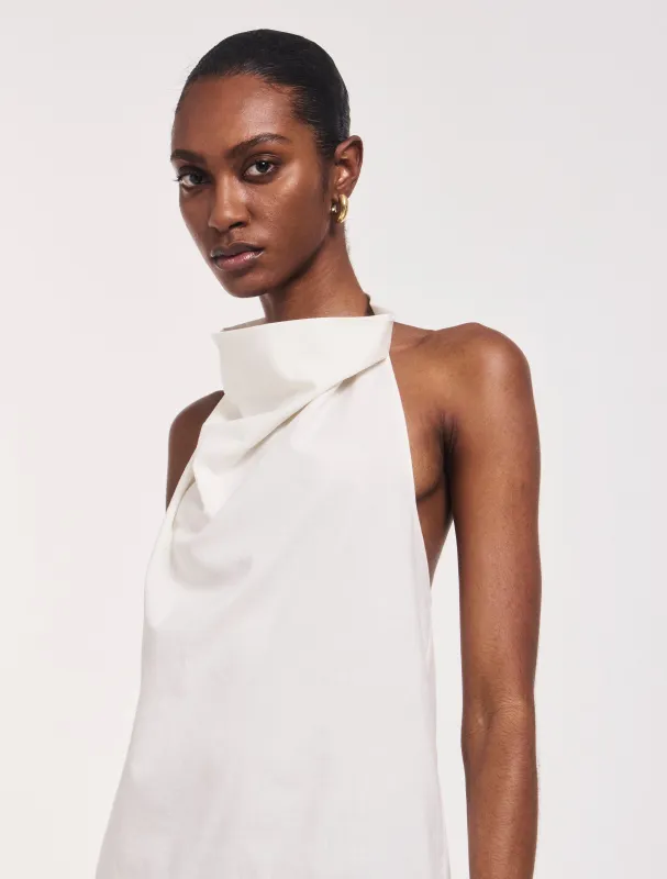 Avery Scarf Top in Off White sold by Ninety Percent