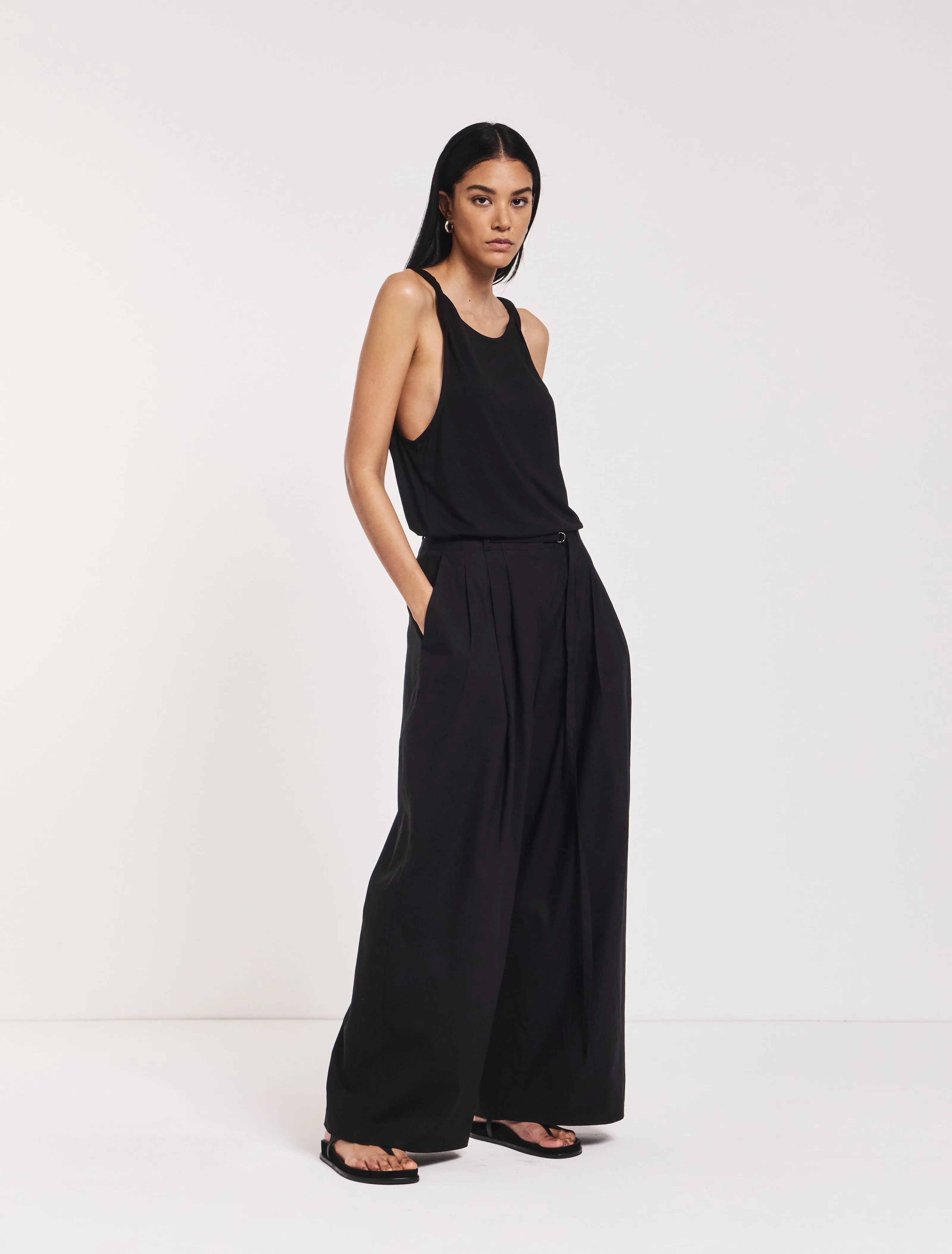 Evie Wide Leg Trouser in Black sold by Ninety Percent product image thumbnail 2