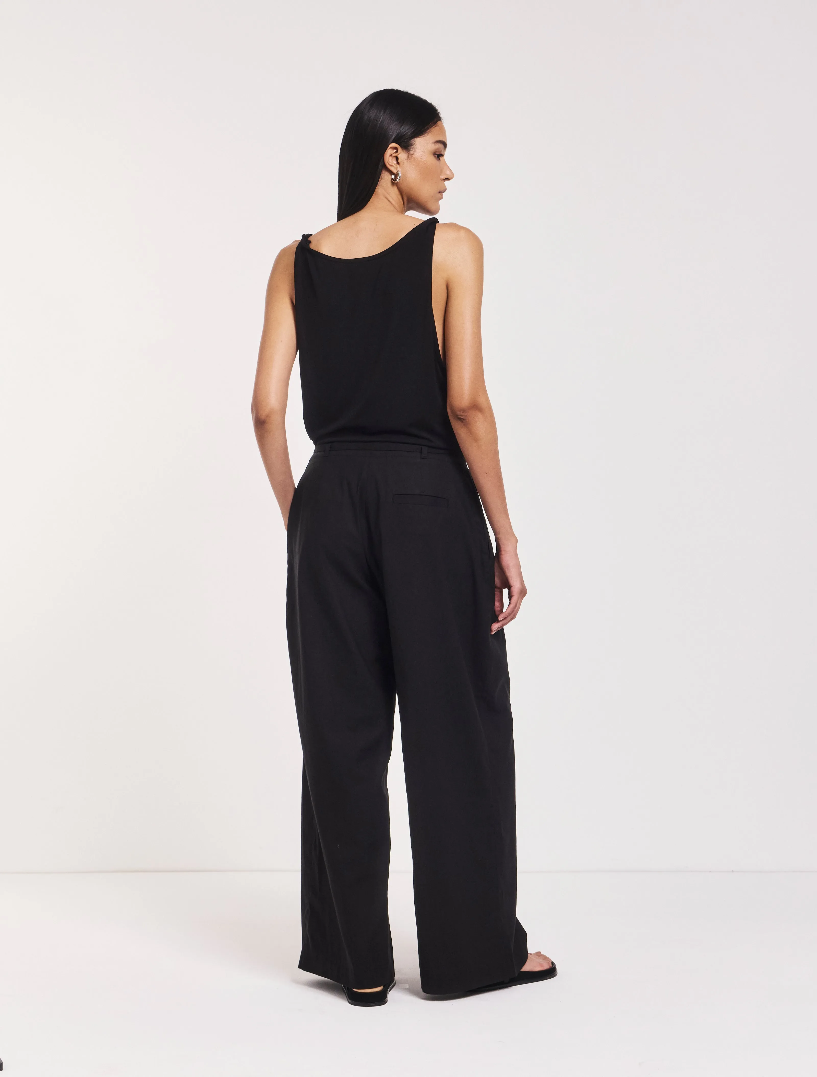 Evie Wide Leg Trouser in Black sold by Ninety Percent product image thumbnail 3