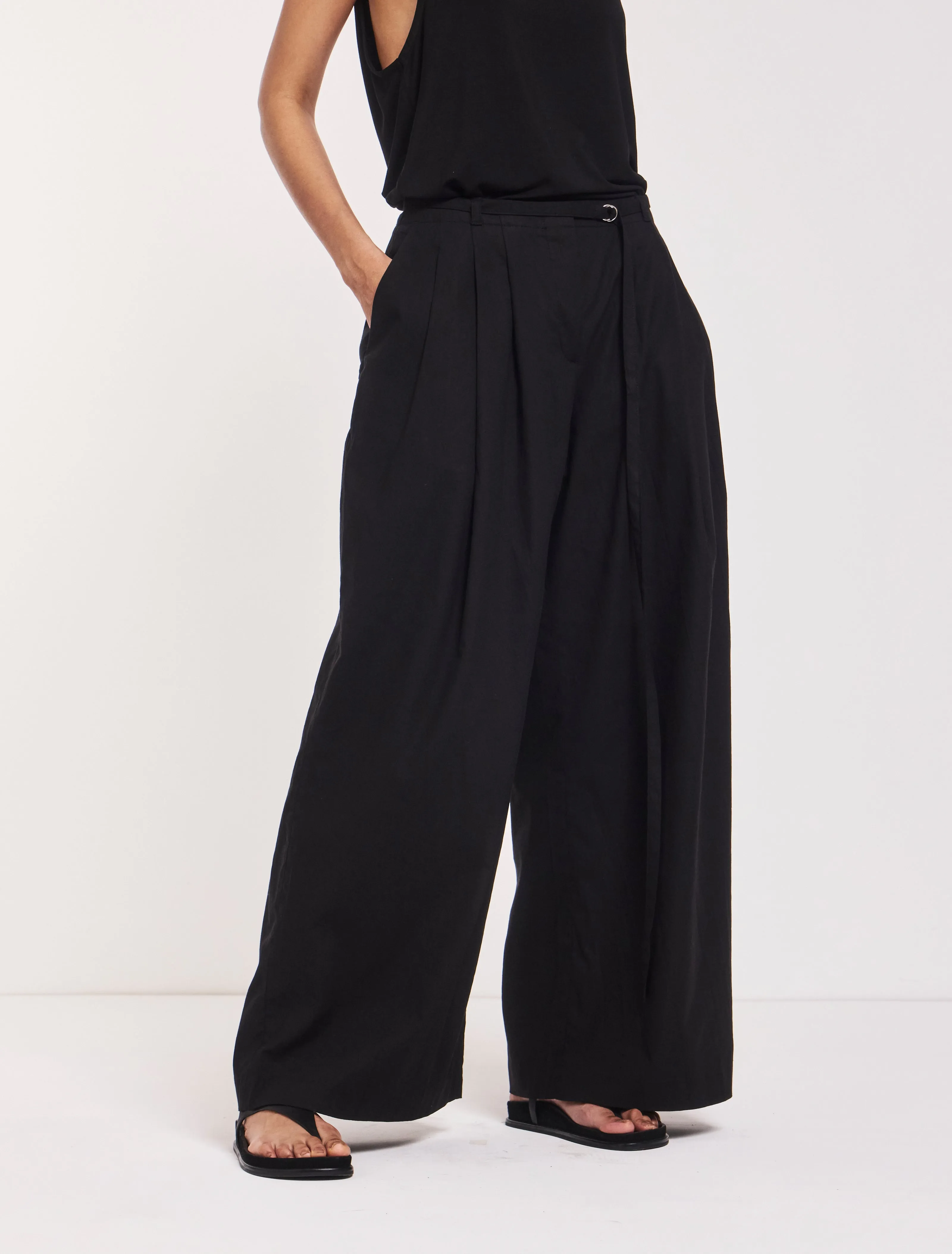 Evie Wide Leg Trouser in Black sold by Ninety Percent product image thumbnail 4