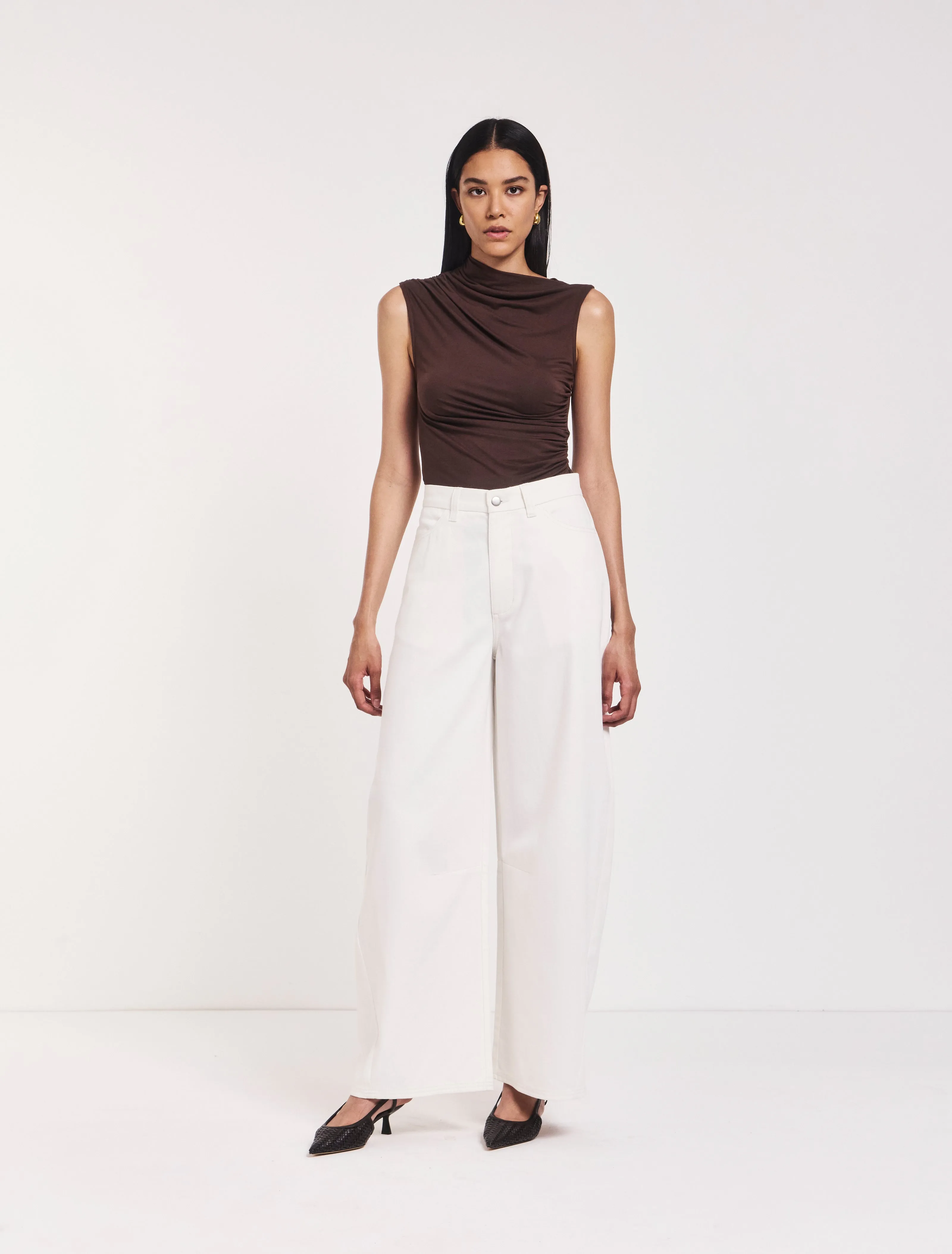 Sofia Barrel Leg Jean in Chalk sold by Ninety Percent product image thumbnail 2