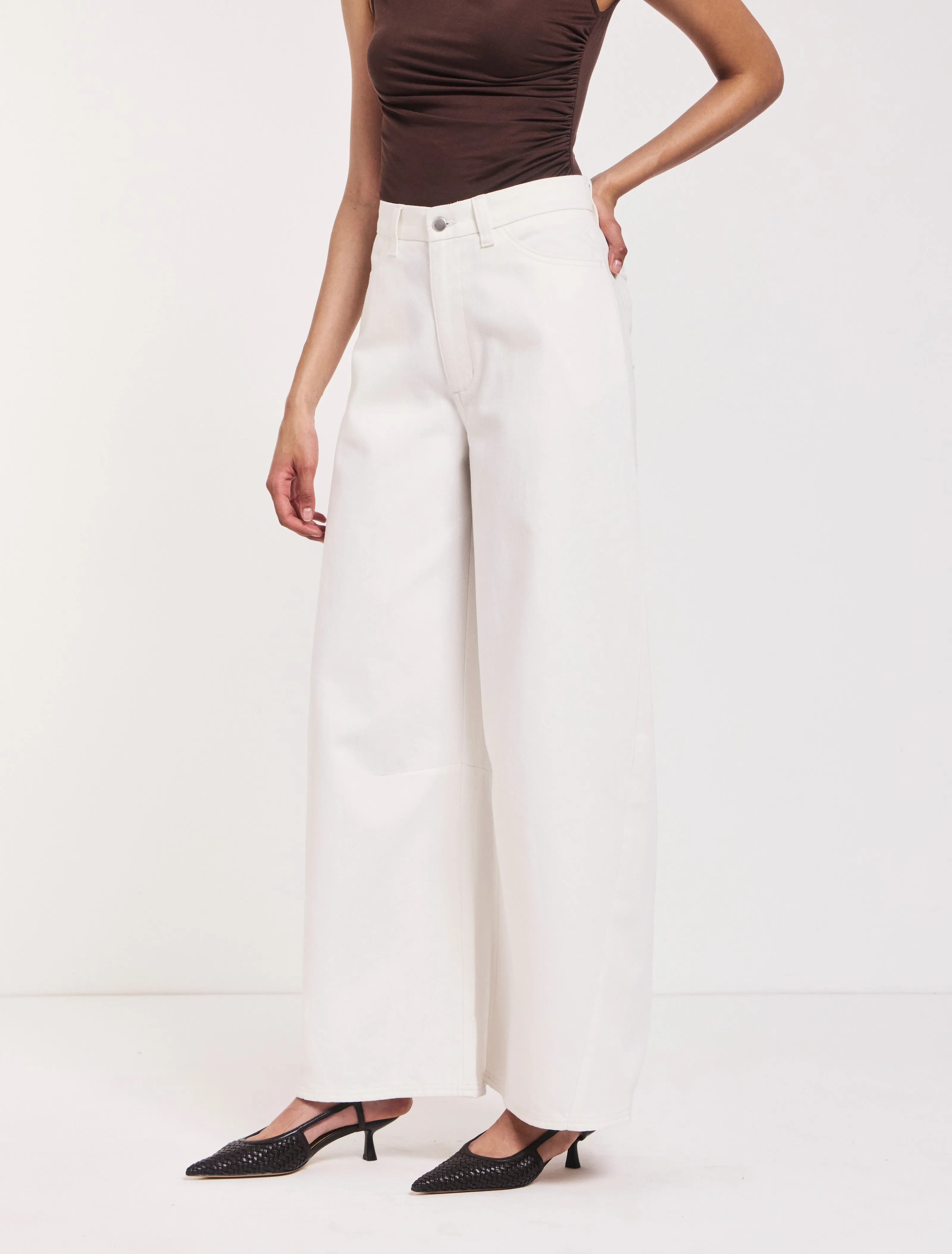 Sofia Barrel Leg Jean in Chalk sold by Ninety Percent product image thumbnail 3