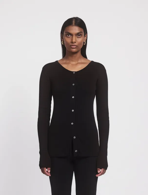 Kai Cardigan in Black sold by Ninety Percent