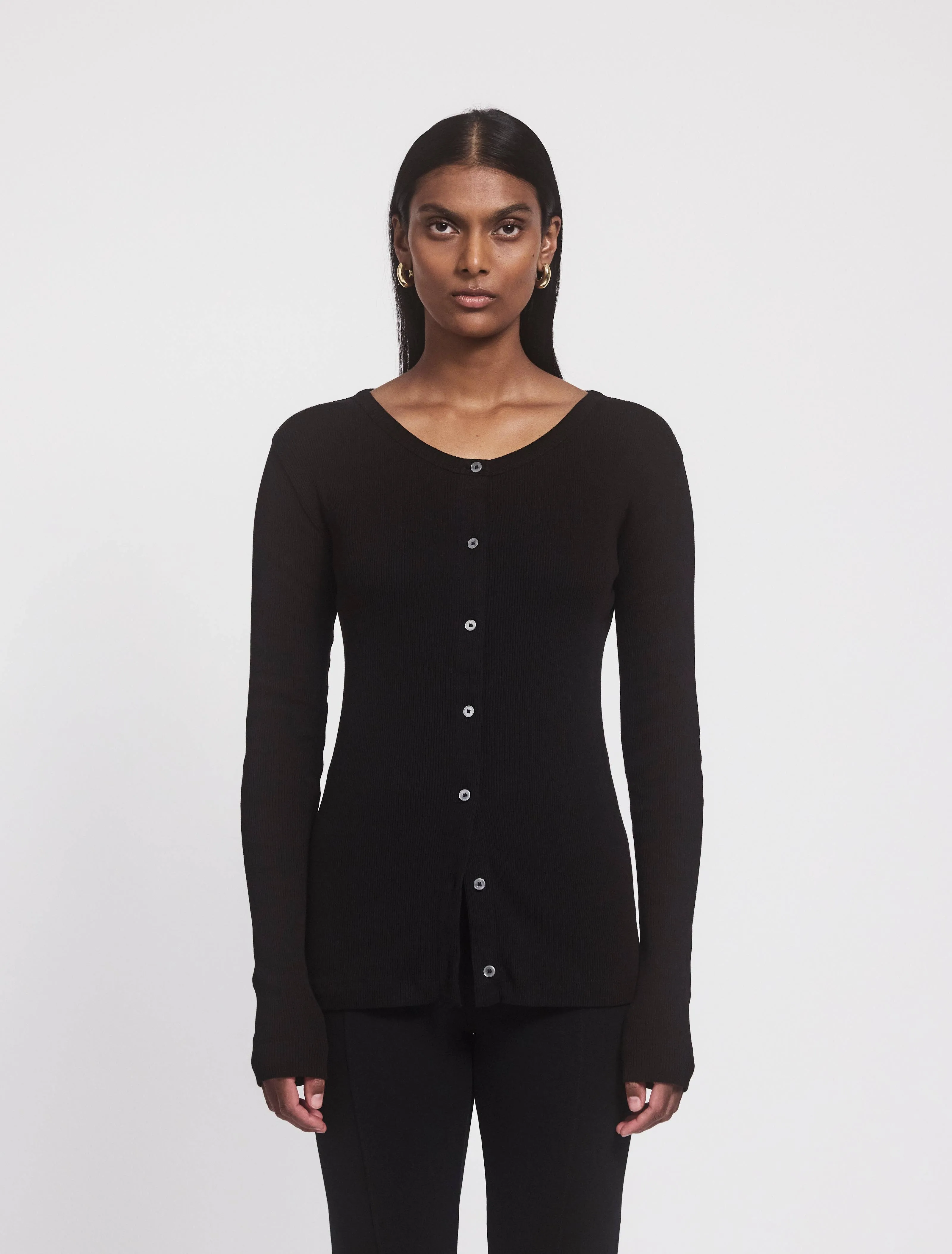 Kai Cardigan in Black sold by Ninety Percent