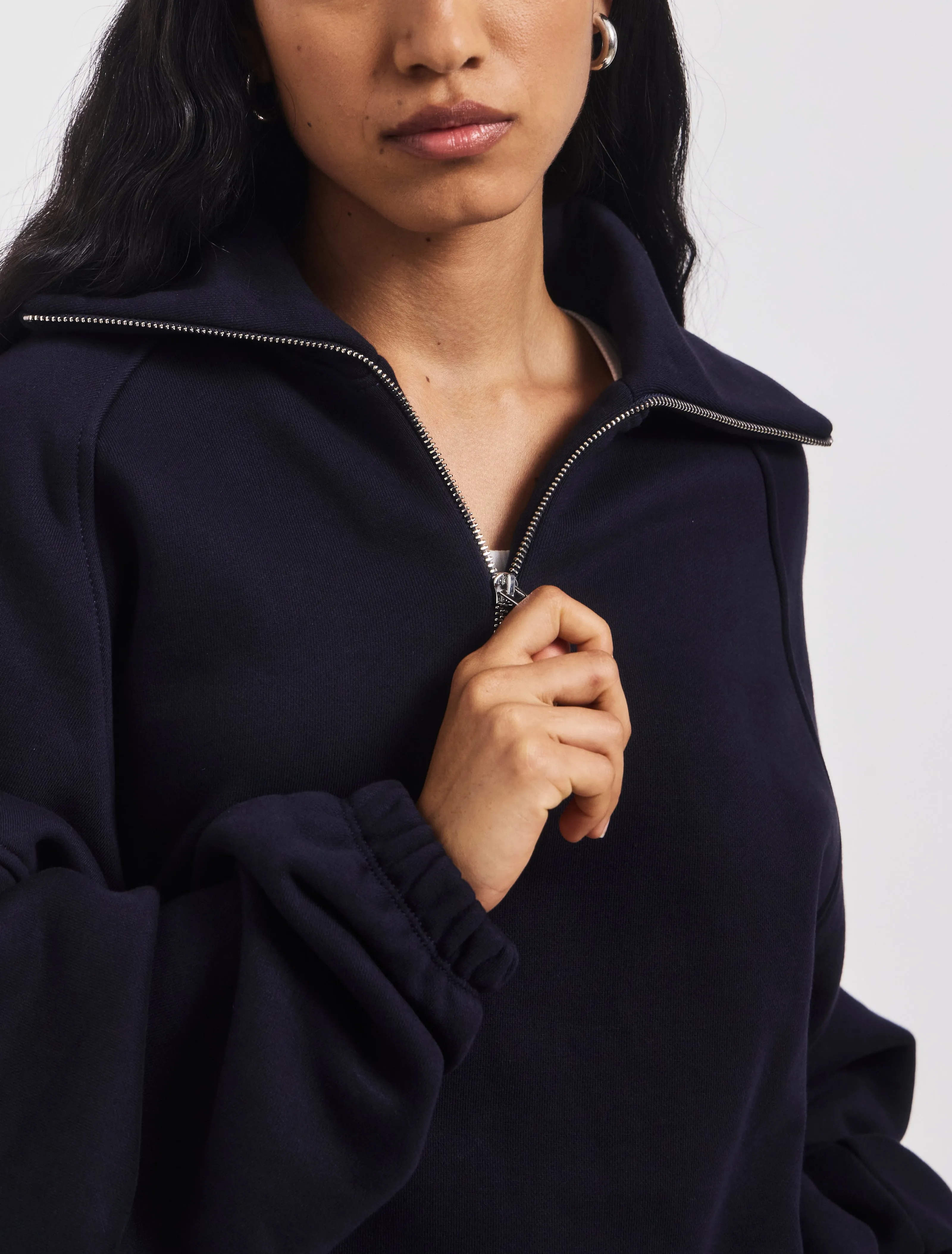 Classic Half Zip Sweatshirt in Darkest Navy sold by Ninety Percent product image thumbnail 2
