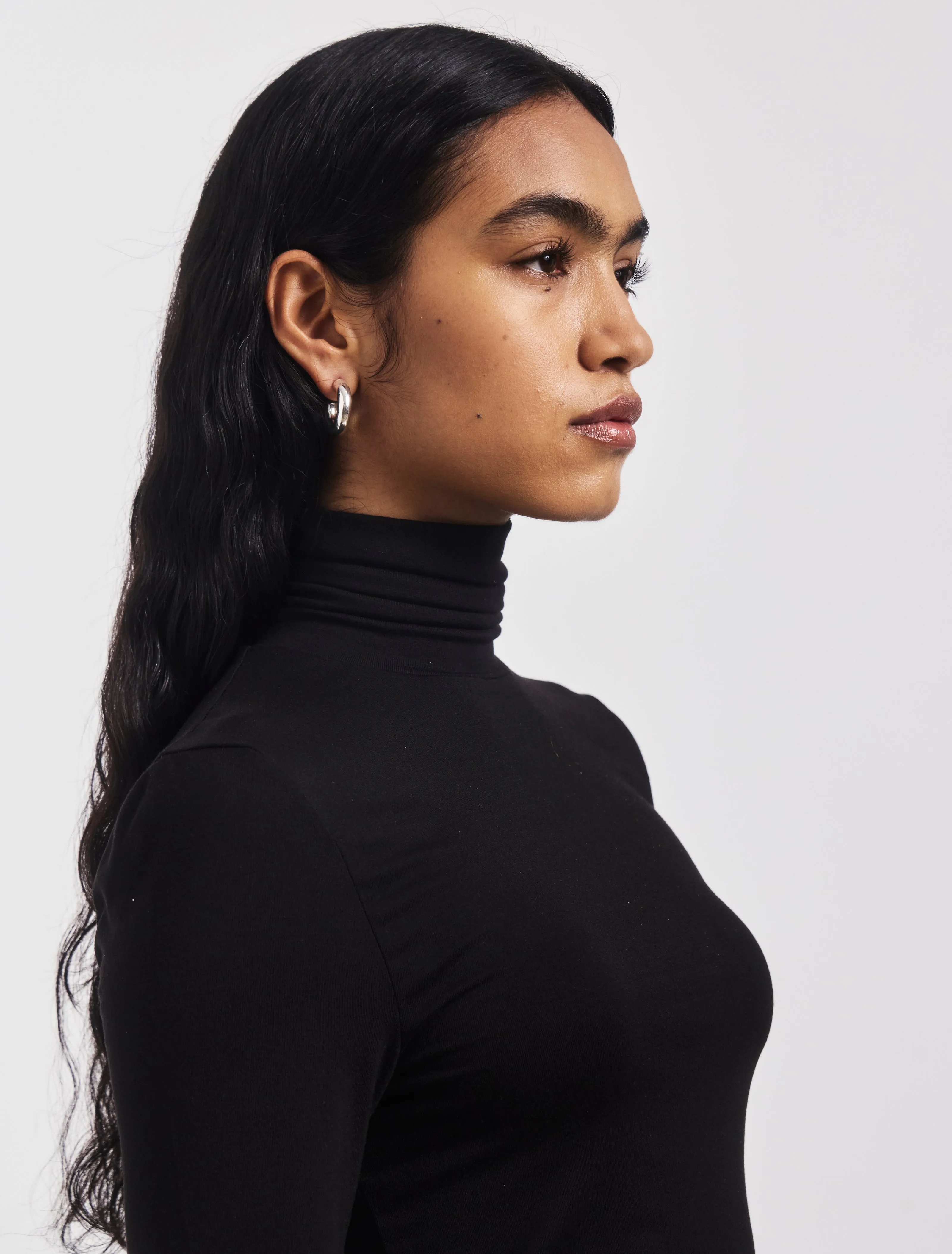 Soft Roll Neck Long Sleeve Top in Black sold by Ninety Percent product image thumbnail 3
