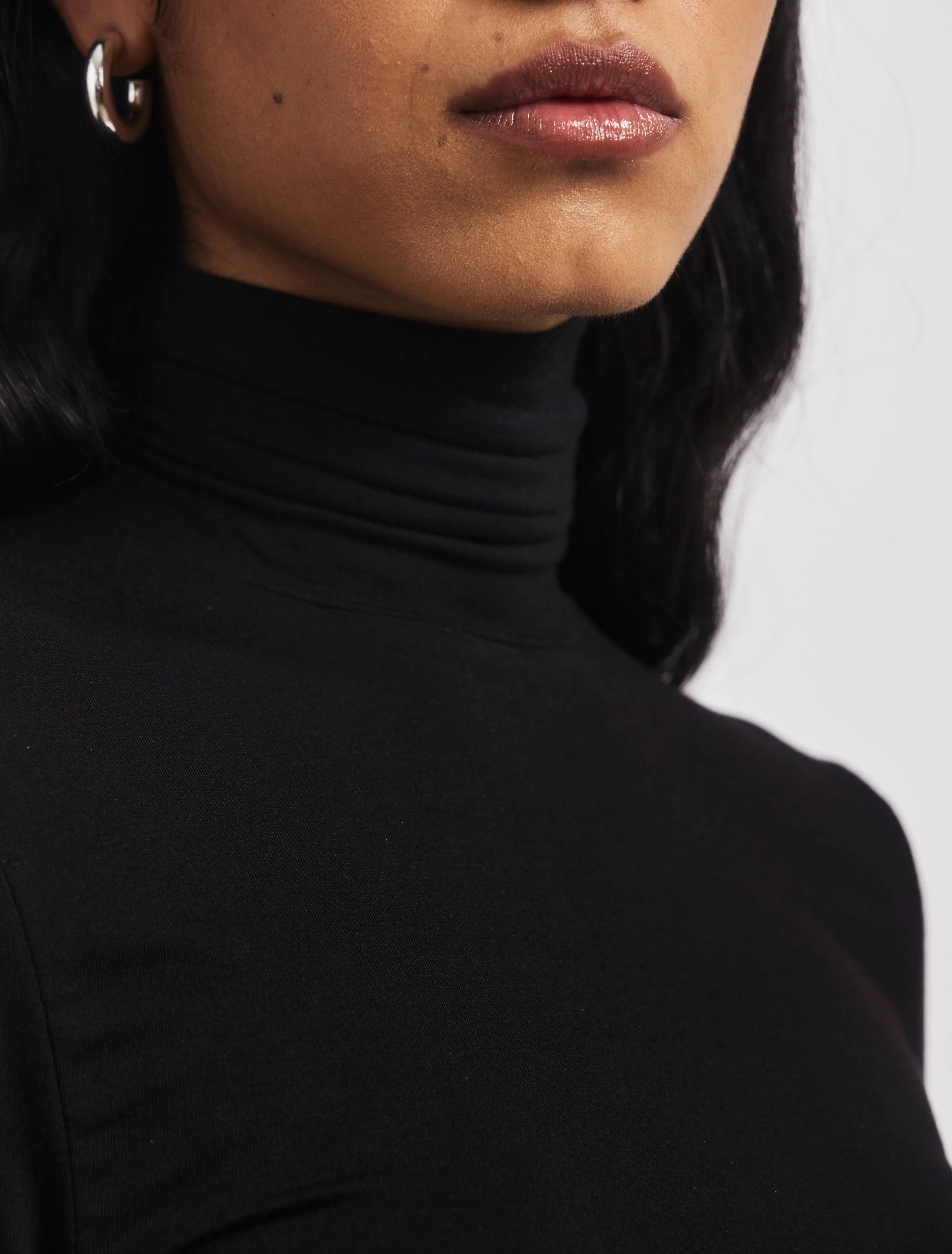 Soft Roll Neck Long Sleeve Top in Black sold by Ninety Percent product image thumbnail 4