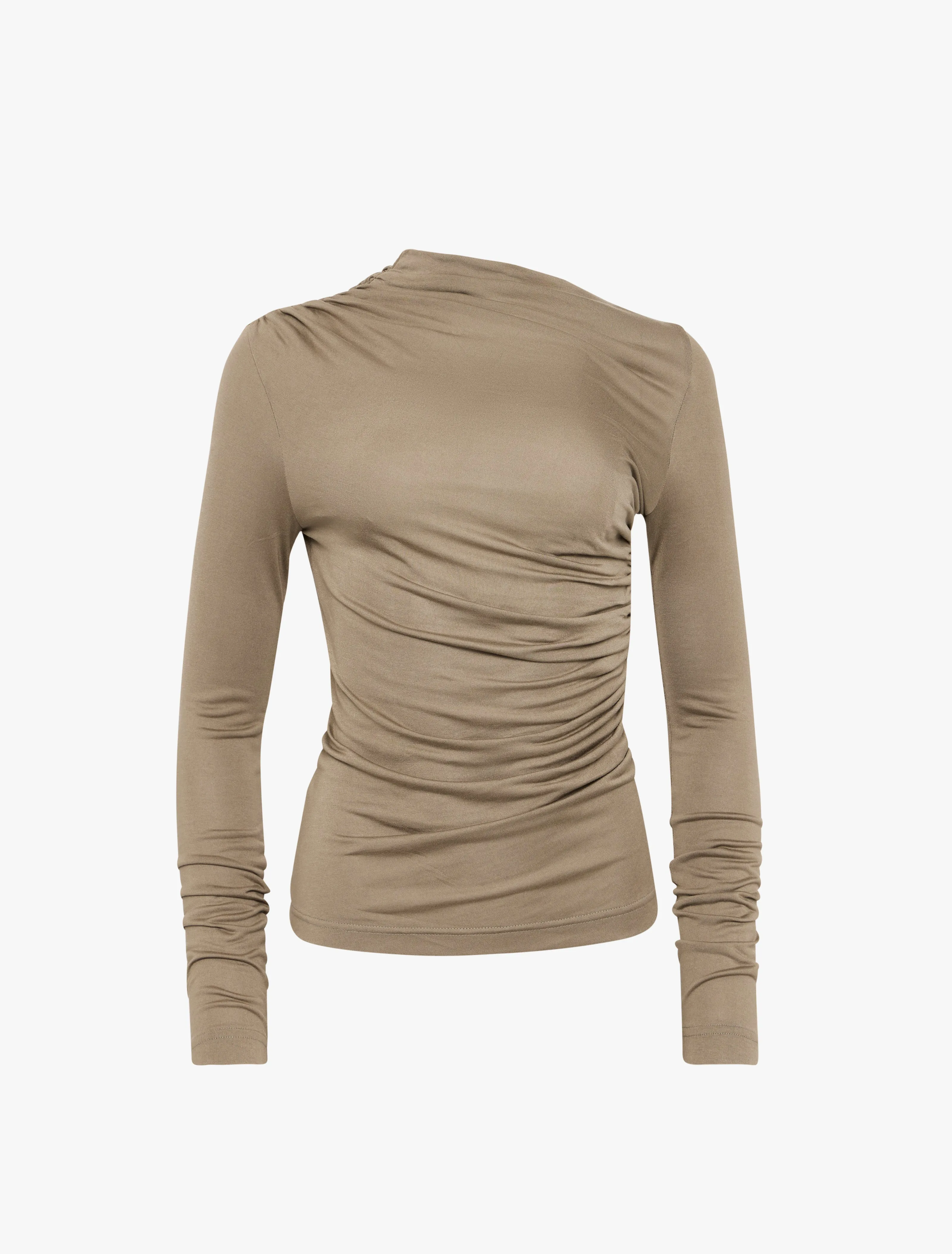 Iphis Draped Long Sleeve Top in Sage sold by Ninety Percent product image thumbnail 5