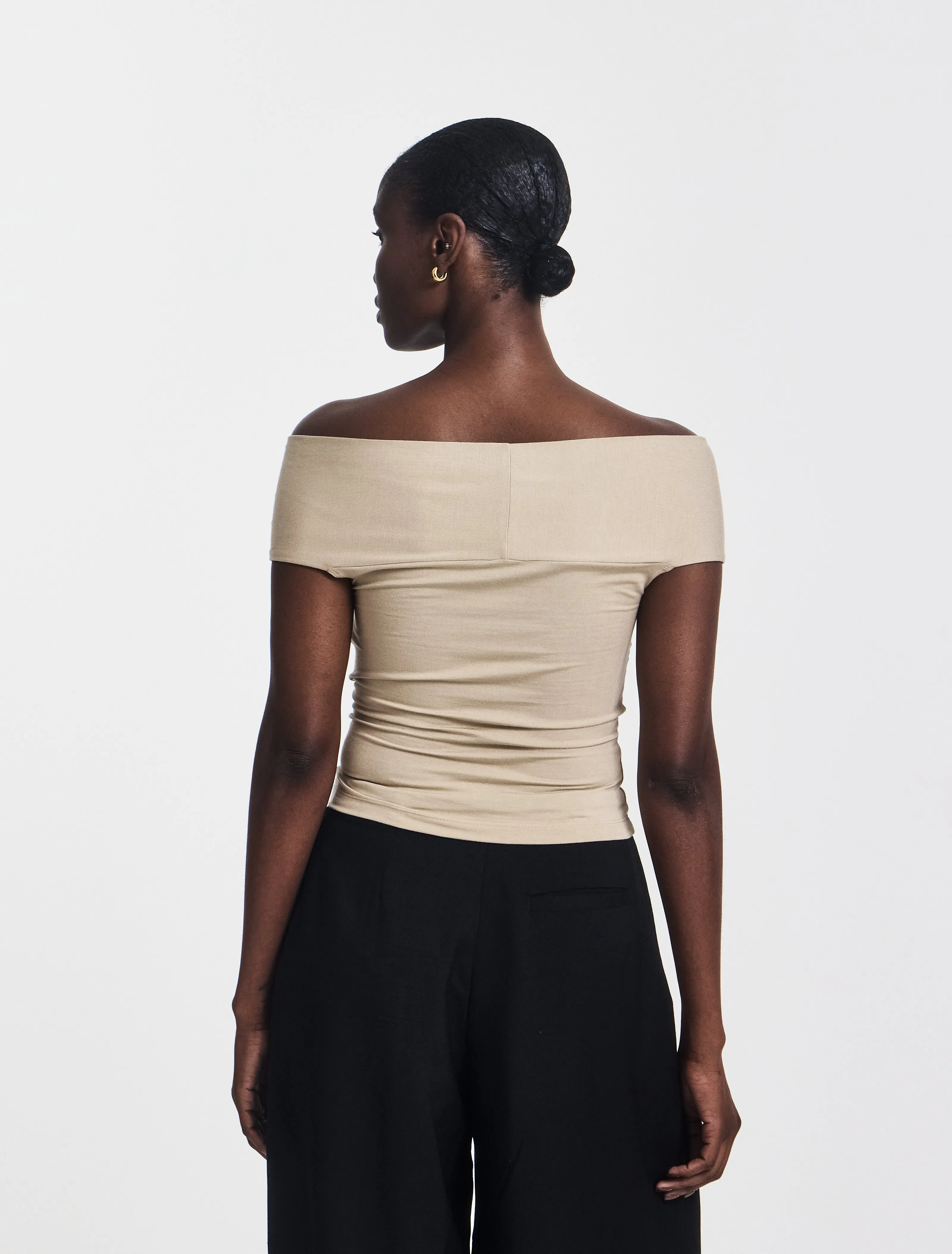 Laila Twist Front Top in Taupe sold by Ninety Percent product image thumbnail 4