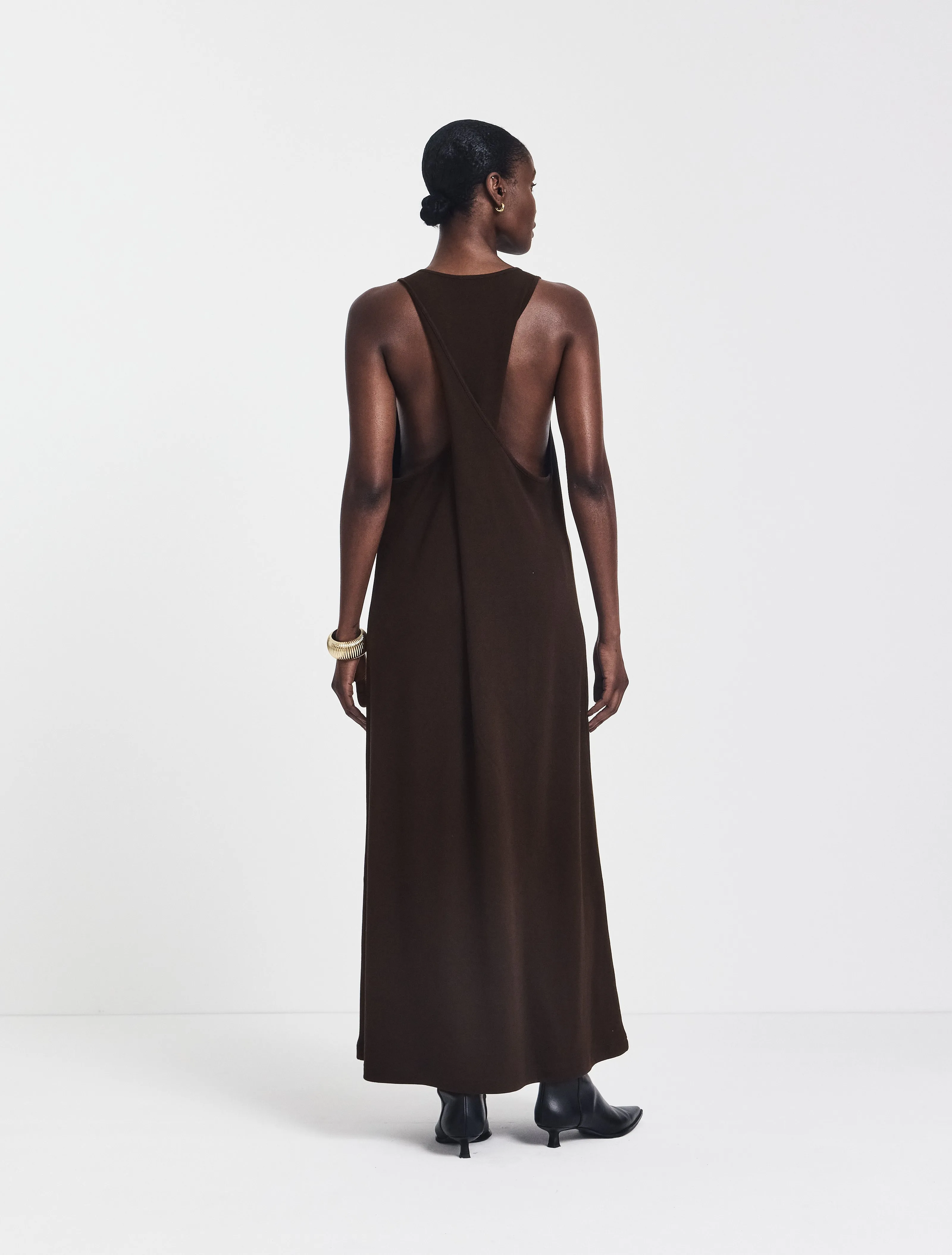 Siq Dress in Bitter Chocolate sold by Ninety Percent