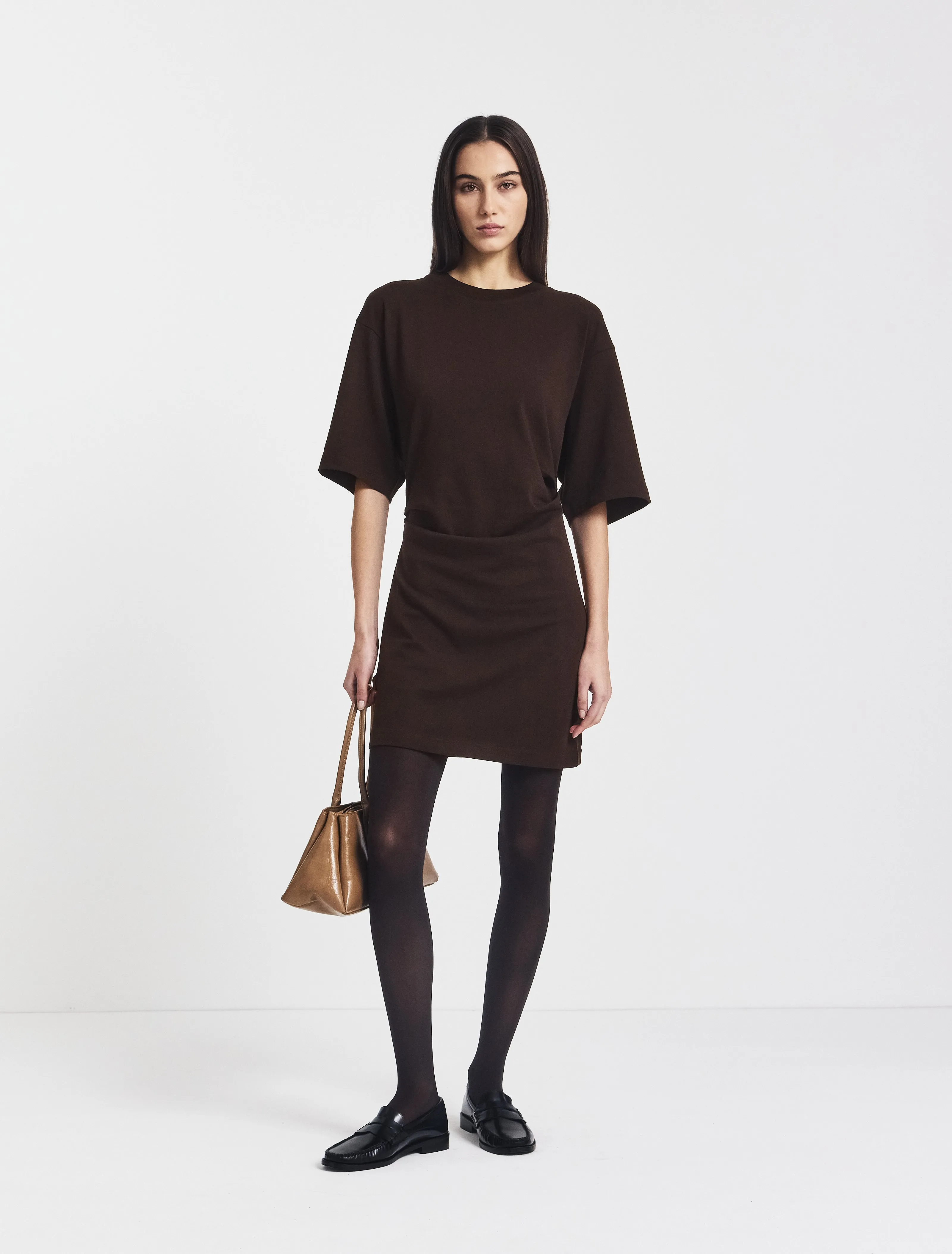 Raya T-Shirt Dress in Bitter Chocolate sold by Ninety Percent product image thumbnail 2