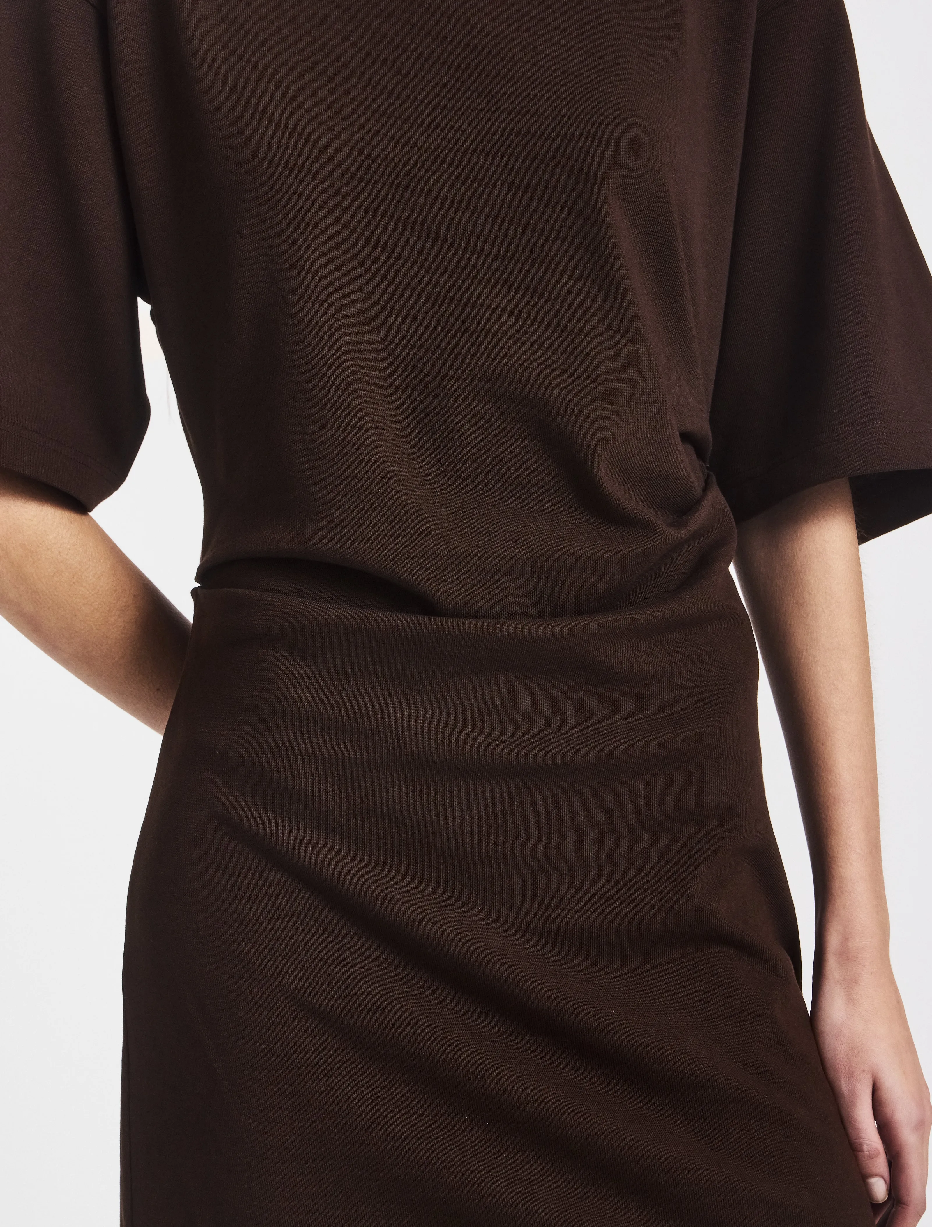 Raya T-Shirt Dress in Bitter Chocolate sold by Ninety Percent product image thumbnail 4