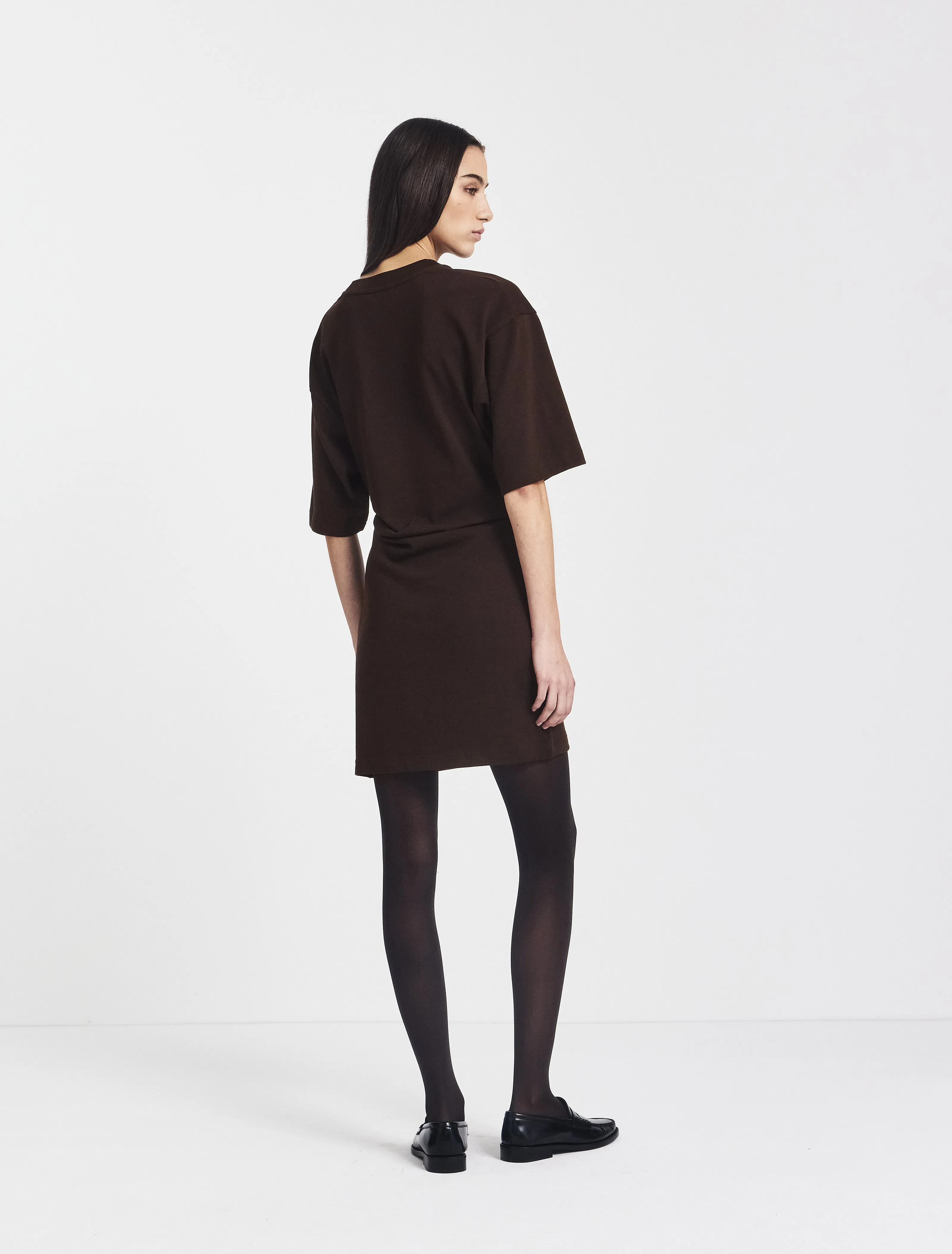 Raya T-Shirt Dress in Bitter Chocolate sold by Ninety Percent product image thumbnail 5