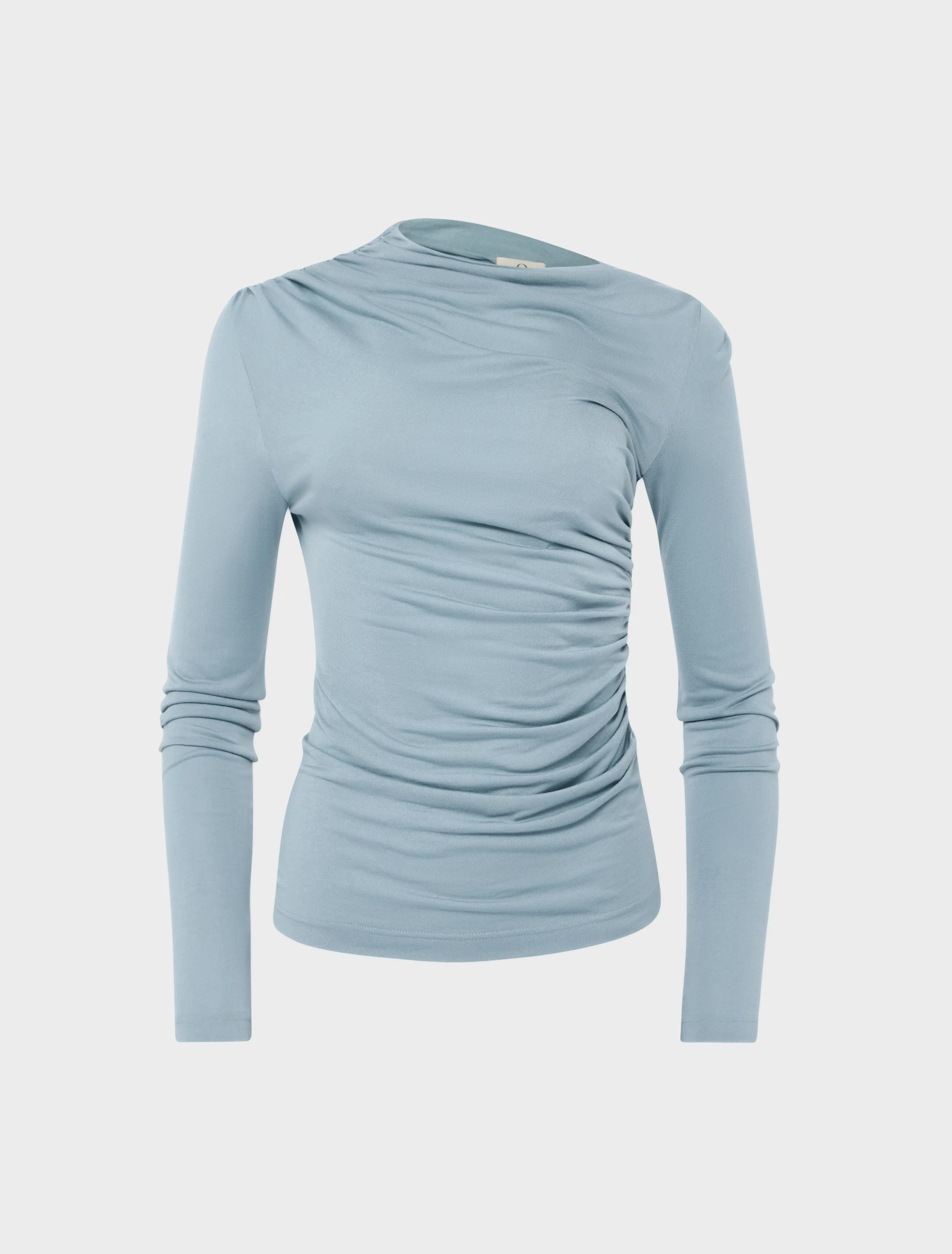 Iphis Draped Long Sleeve Top in Powder Blue sold by Ninety Percent product image thumbnail 5
