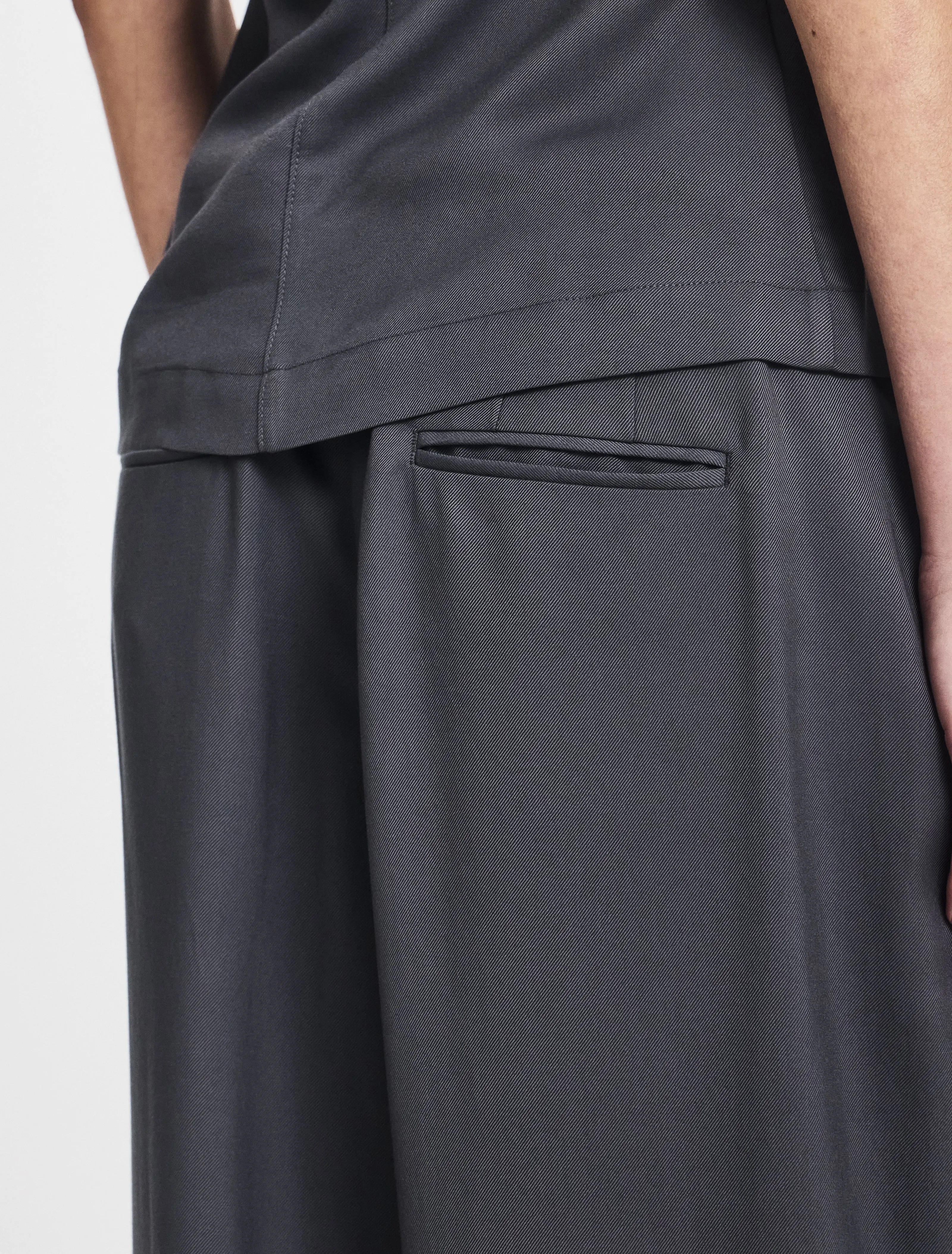 Evie Wide Leg Trouser in Magnet sold by Ninety Percent product image thumbnail 3