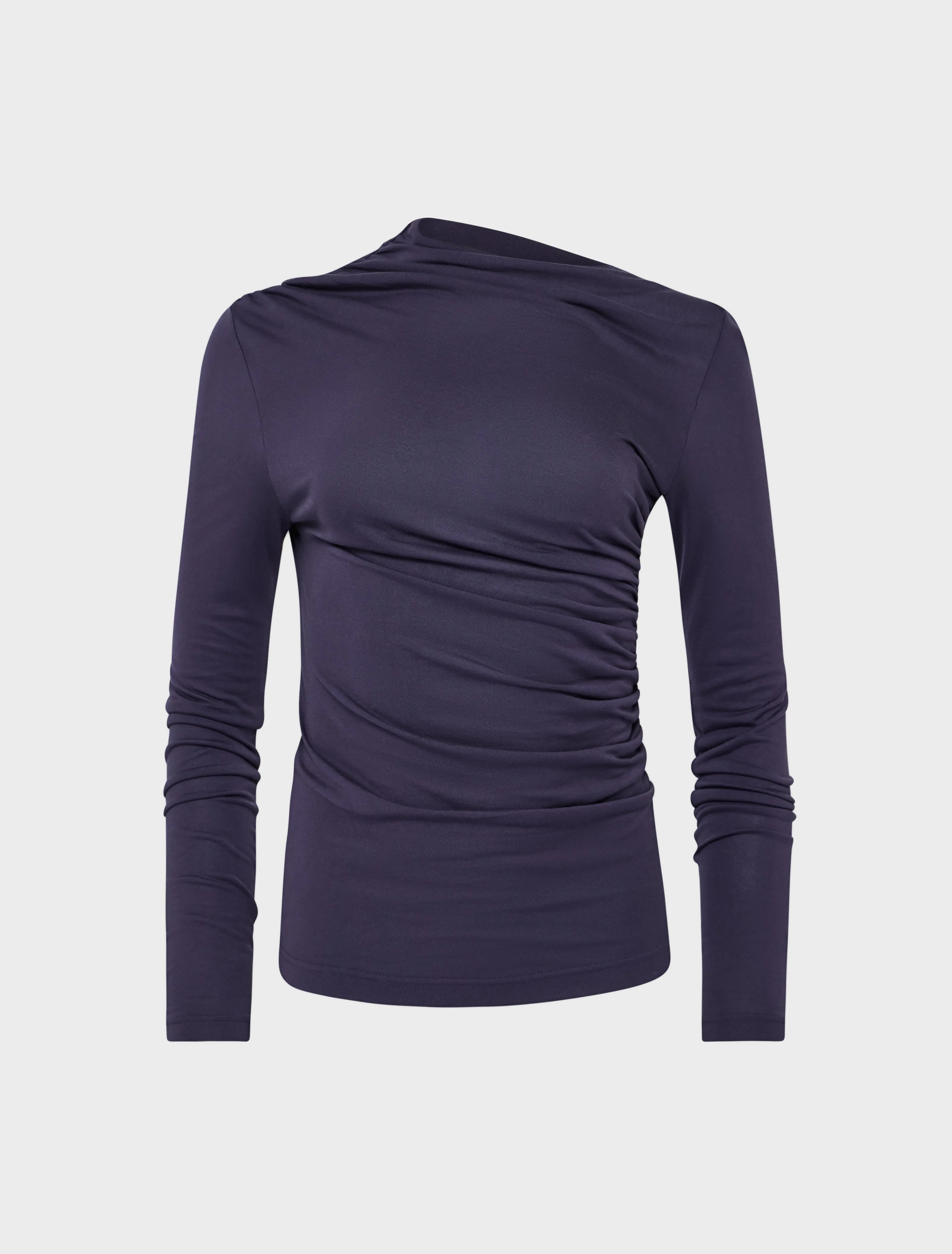 Iphis Draped Long Sleeve Top in Aubergine sold by Ninety Percent product image thumbnail 4