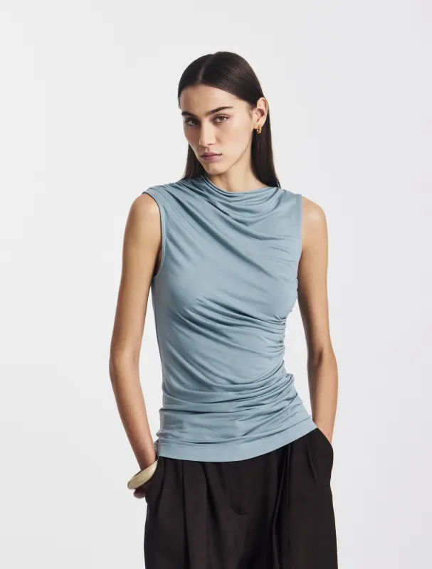 Lui Top in Powder Blue sold by Ninety Percent