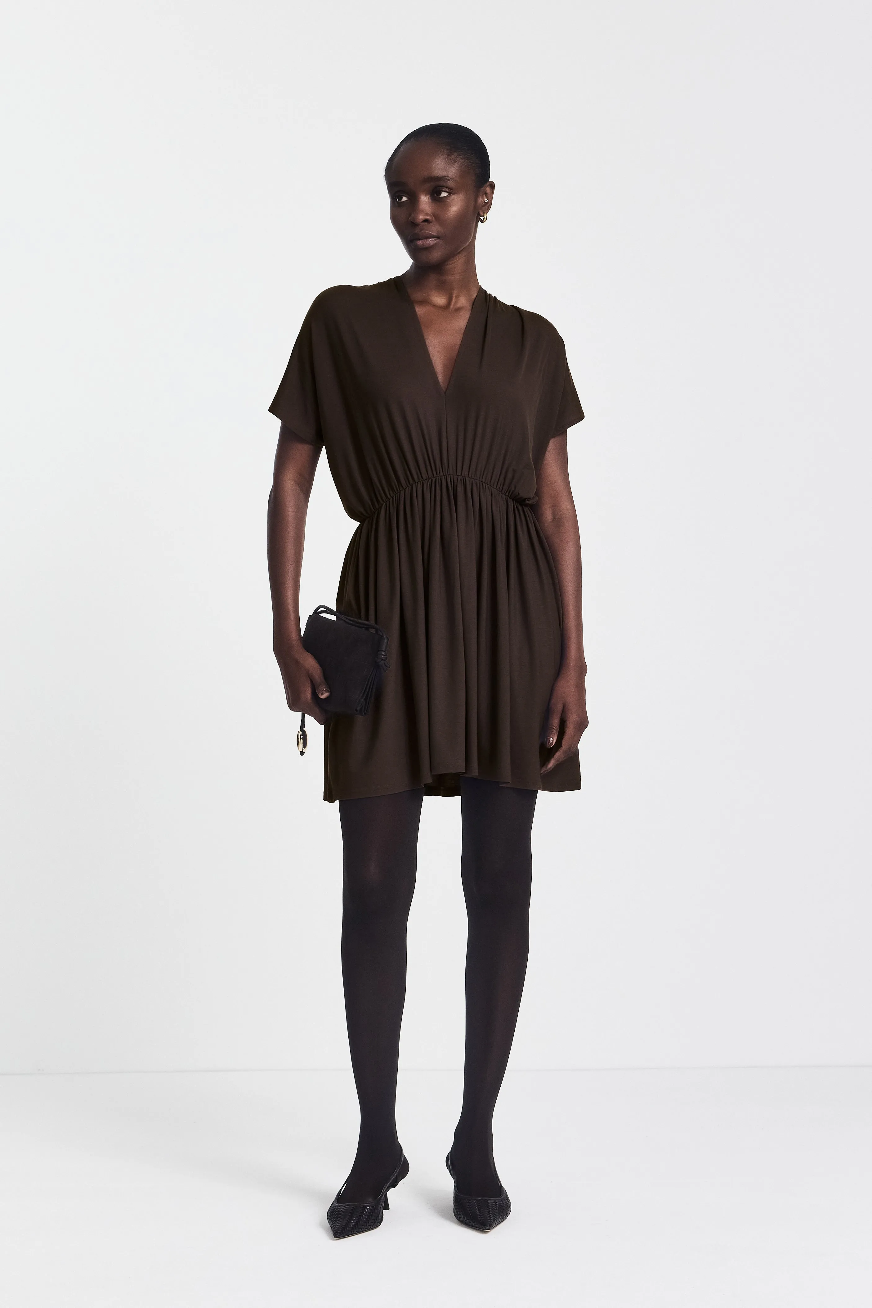 Bythos Reversible Dress in Bitter Chocolate sold by Ninety Percent