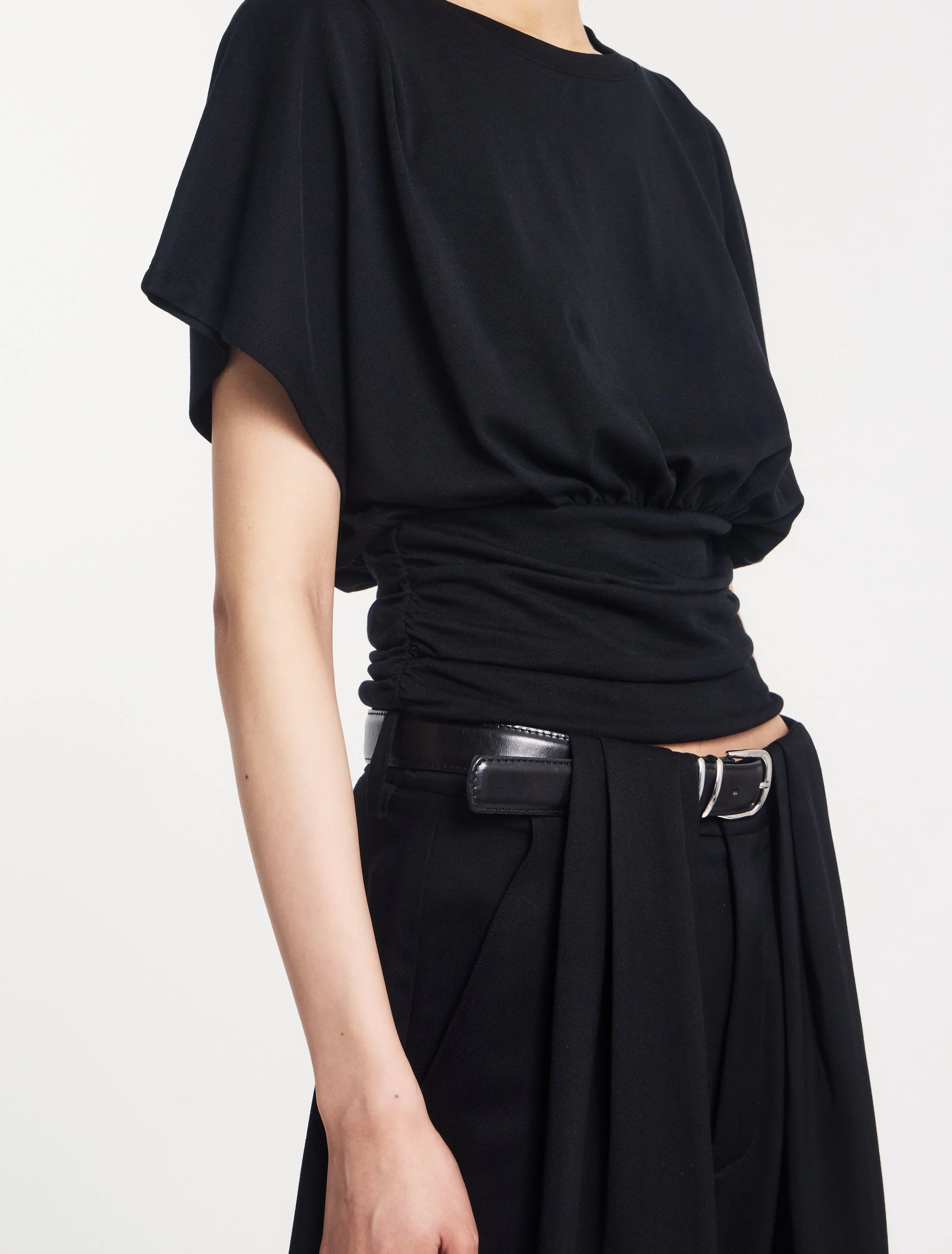 Wren Rouch Hem Tee in Black sold by Ninety Percent product image thumbnail 2