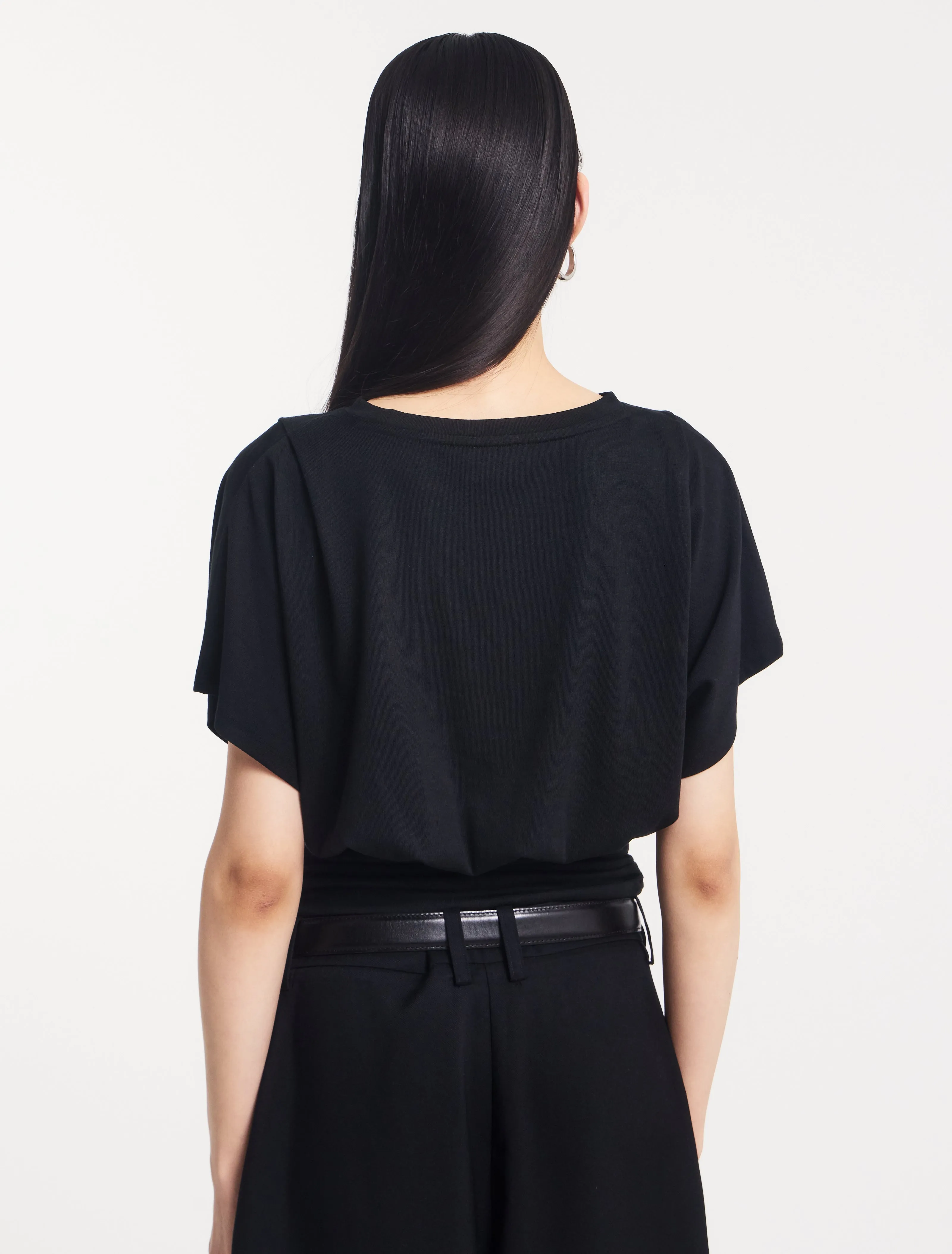 Wren Rouch Hem Tee in Black sold by Ninety Percent product image thumbnail 3