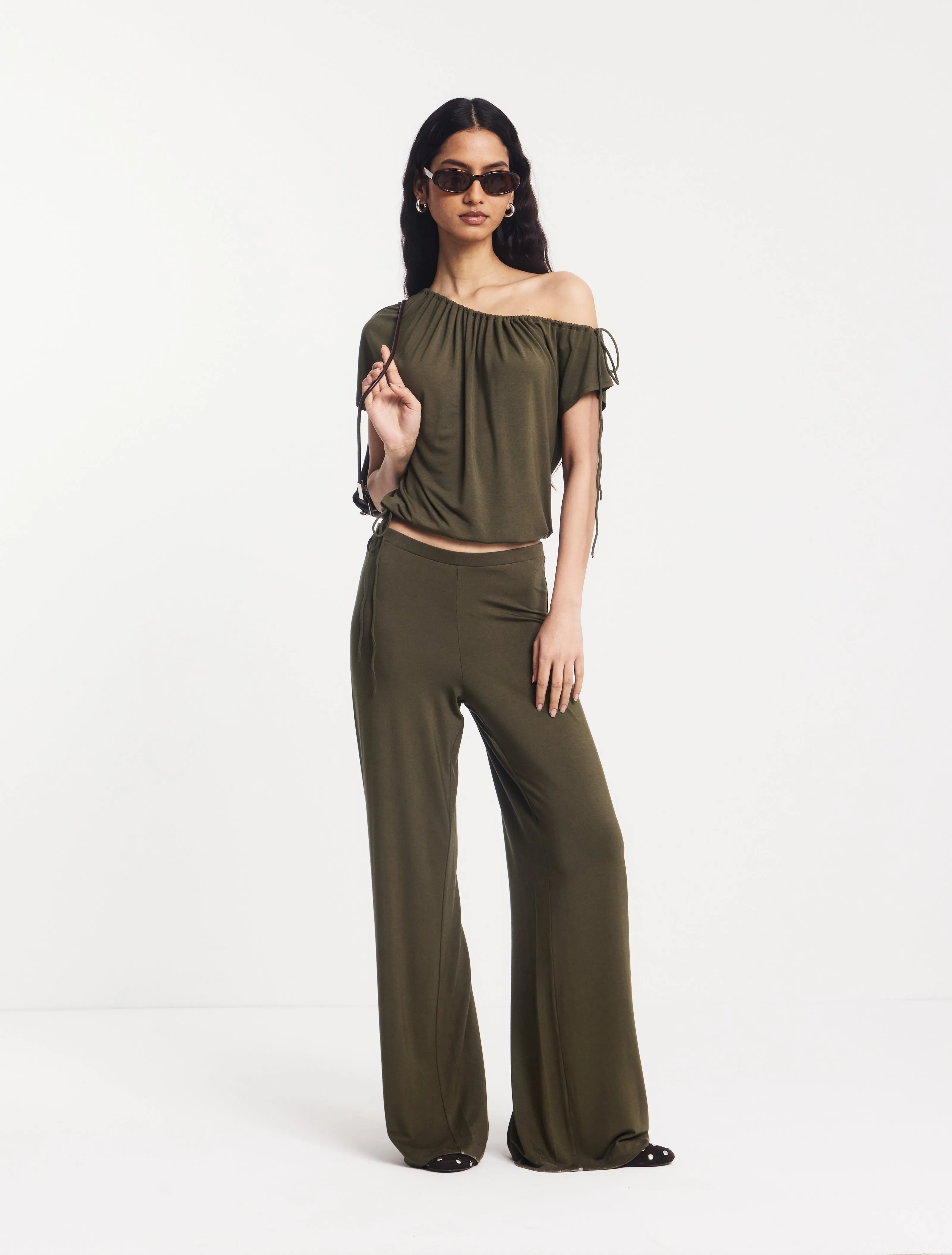 Clover Wide Leg Bottom in Leaf Green sold by Ninety Percent product image thumbnail 3