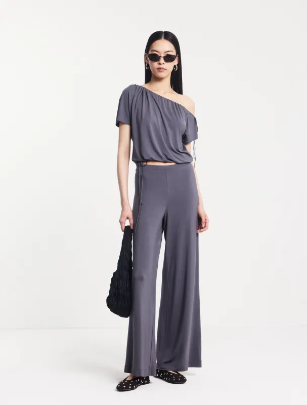 Clover Wide Leg Bottom in Magnet made by Ninety Percent