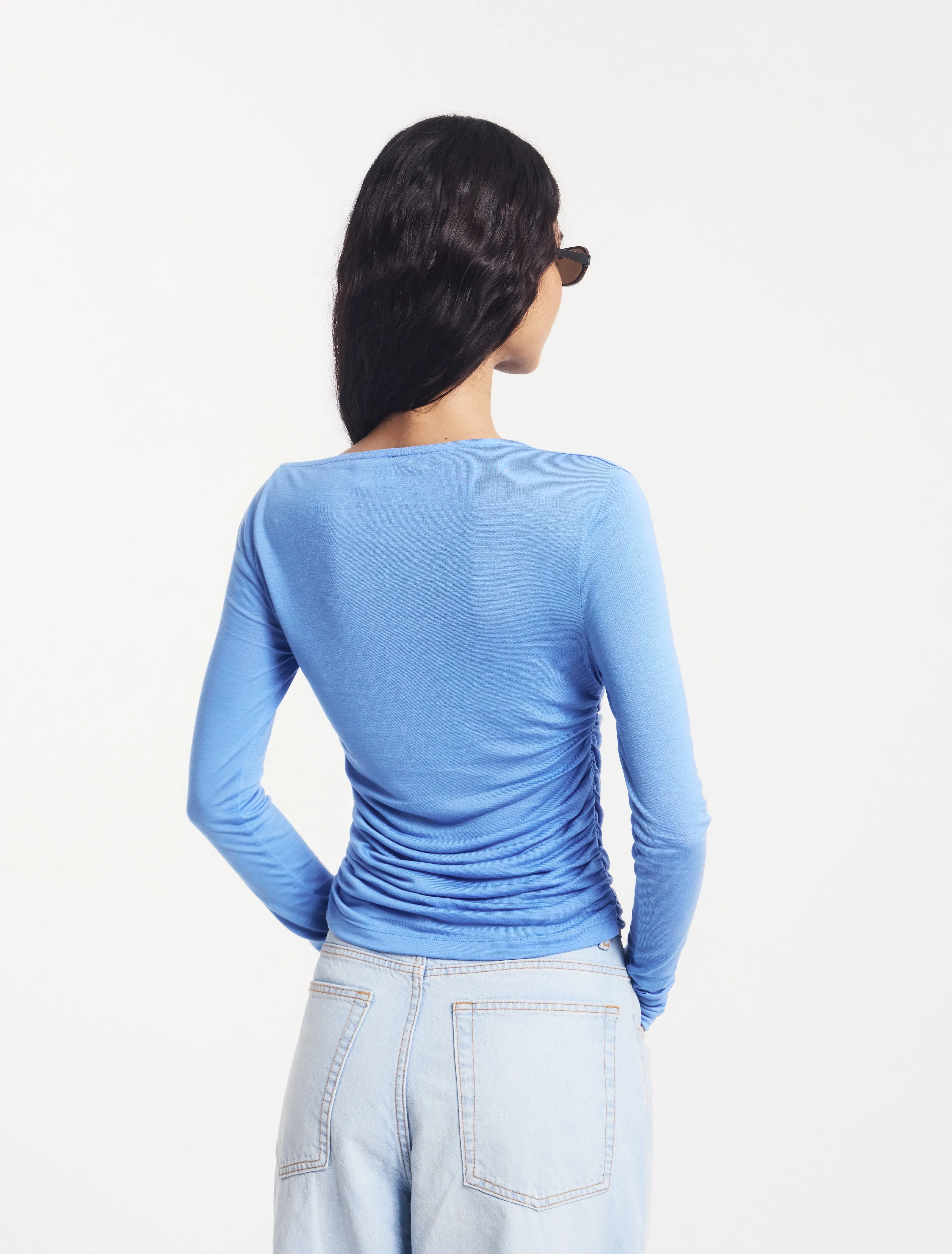 Parker Asymmetrical Top in Cornflower sold by Ninety Percent product image thumbnail 3