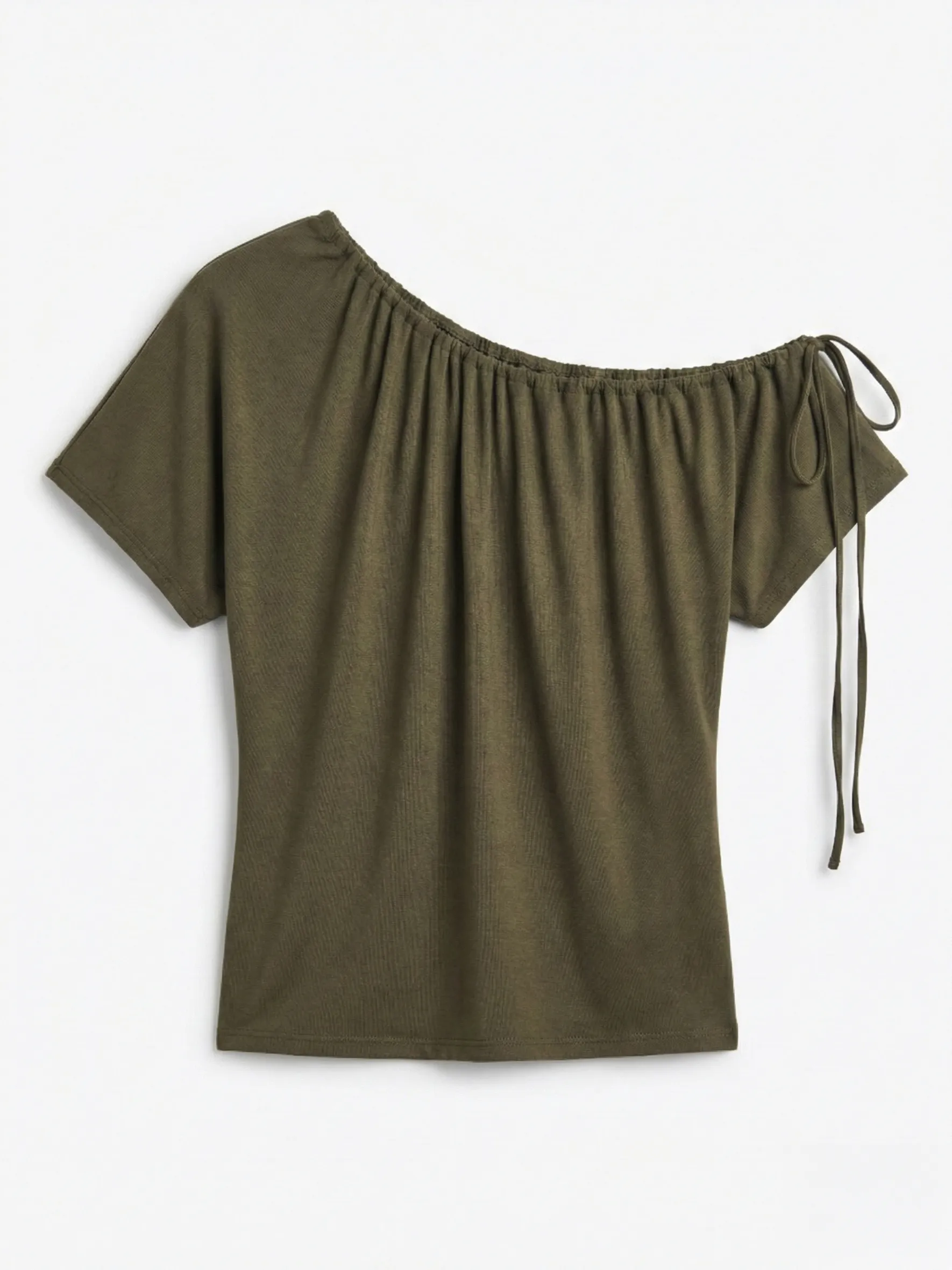 Marlowe Draw Cord Tee in Leaf Green sold by Ninety Percent product image thumbnail 4