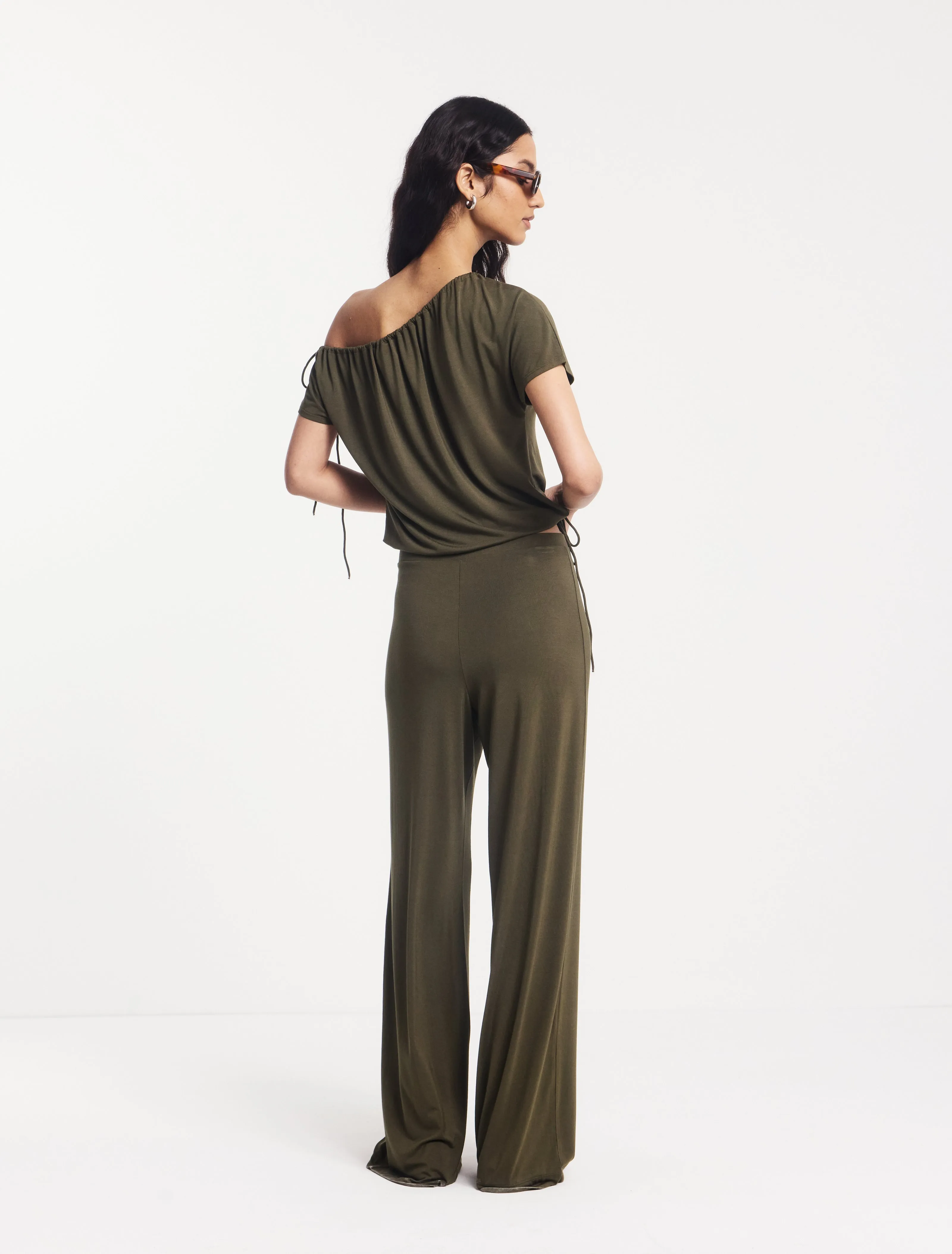 Marlowe Draw Cord Tee in Leaf Green sold by Ninety Percent product image thumbnail 3