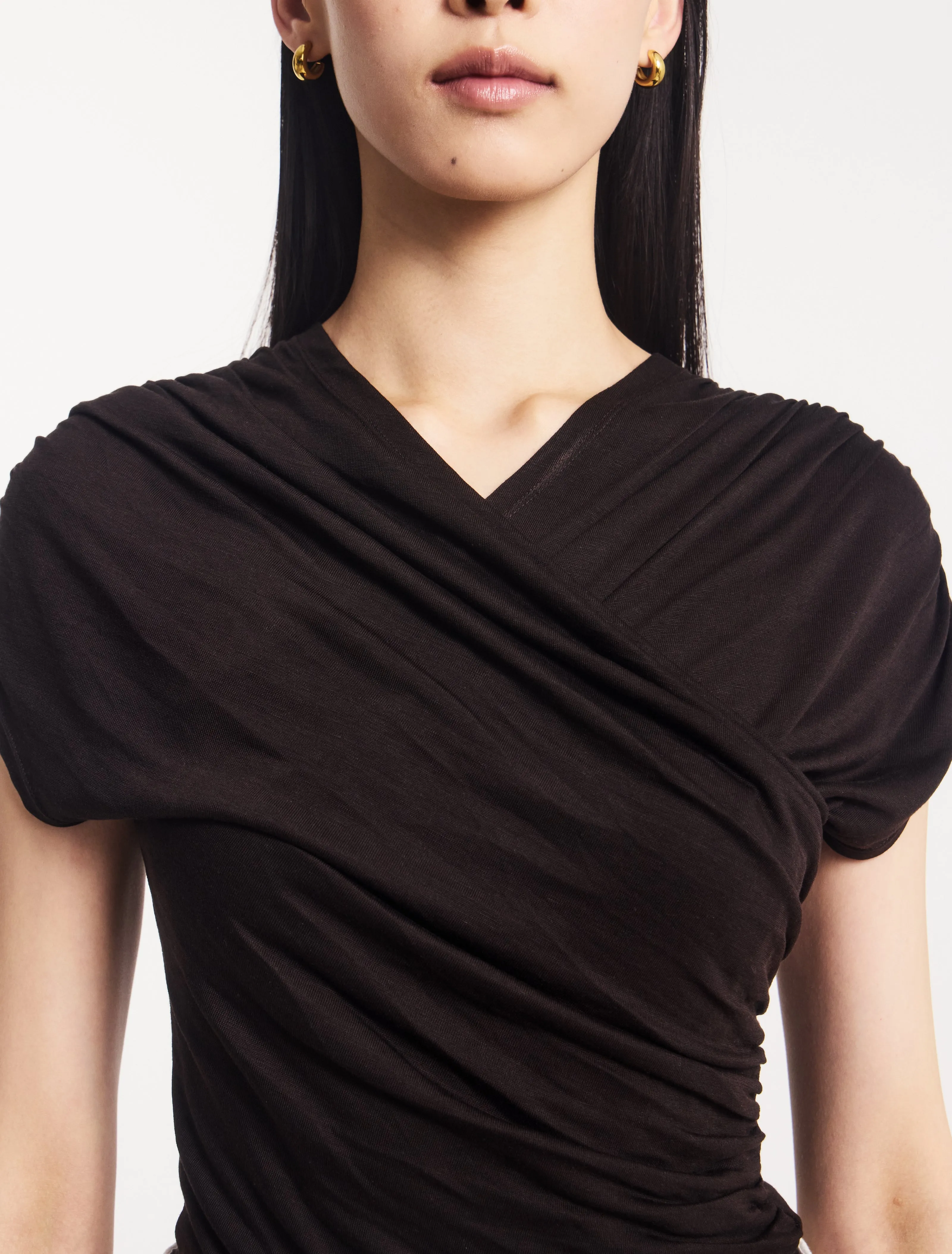 Indie Wrap Top in Bitter Chocolate sold by Ninety Percent product image thumbnail 4