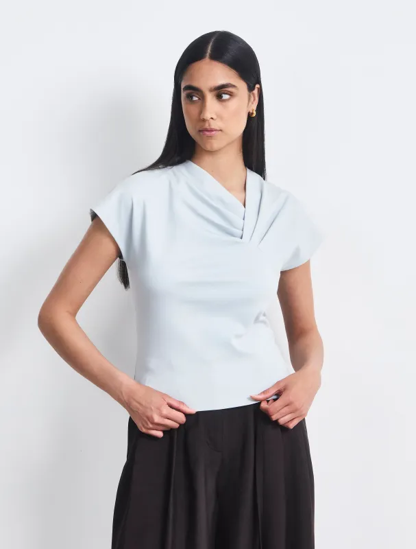 Blaine Top In Icy Blue made by Ninety Percent