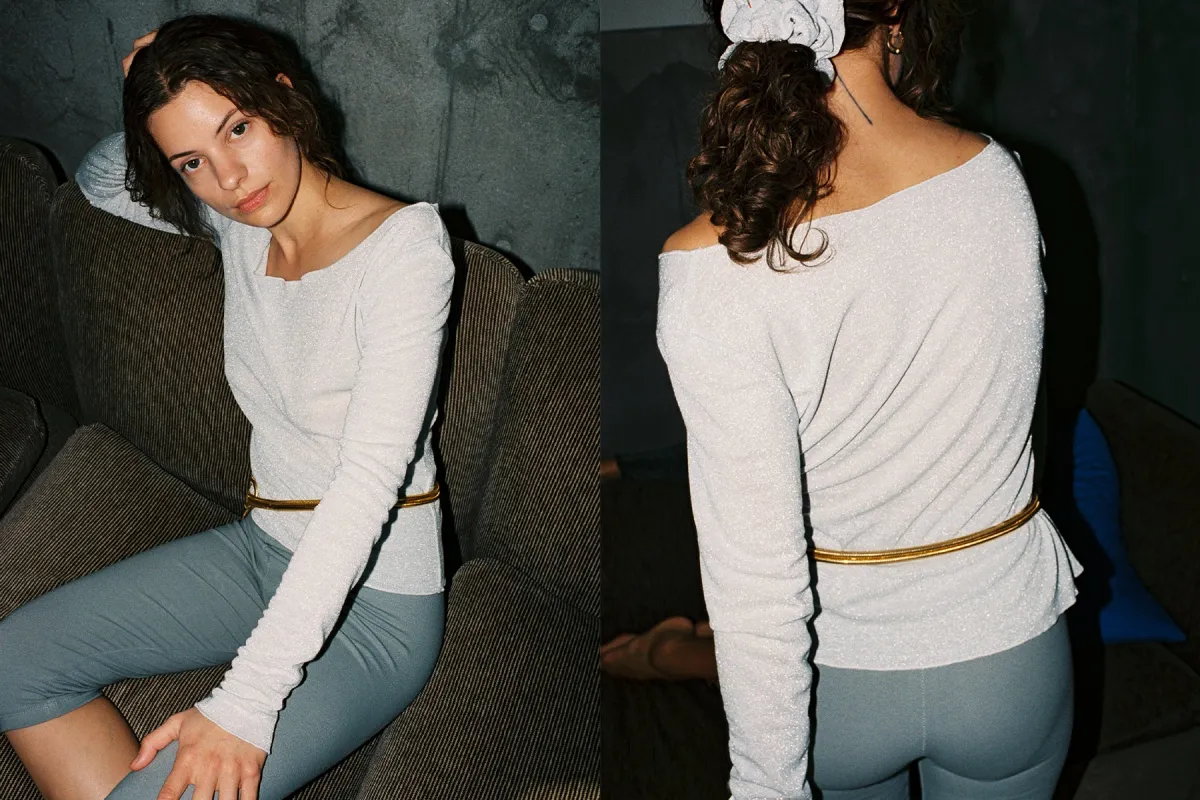 Shimmer Knit Fresa L/S Top - Oyster made by Gil Rodriguez