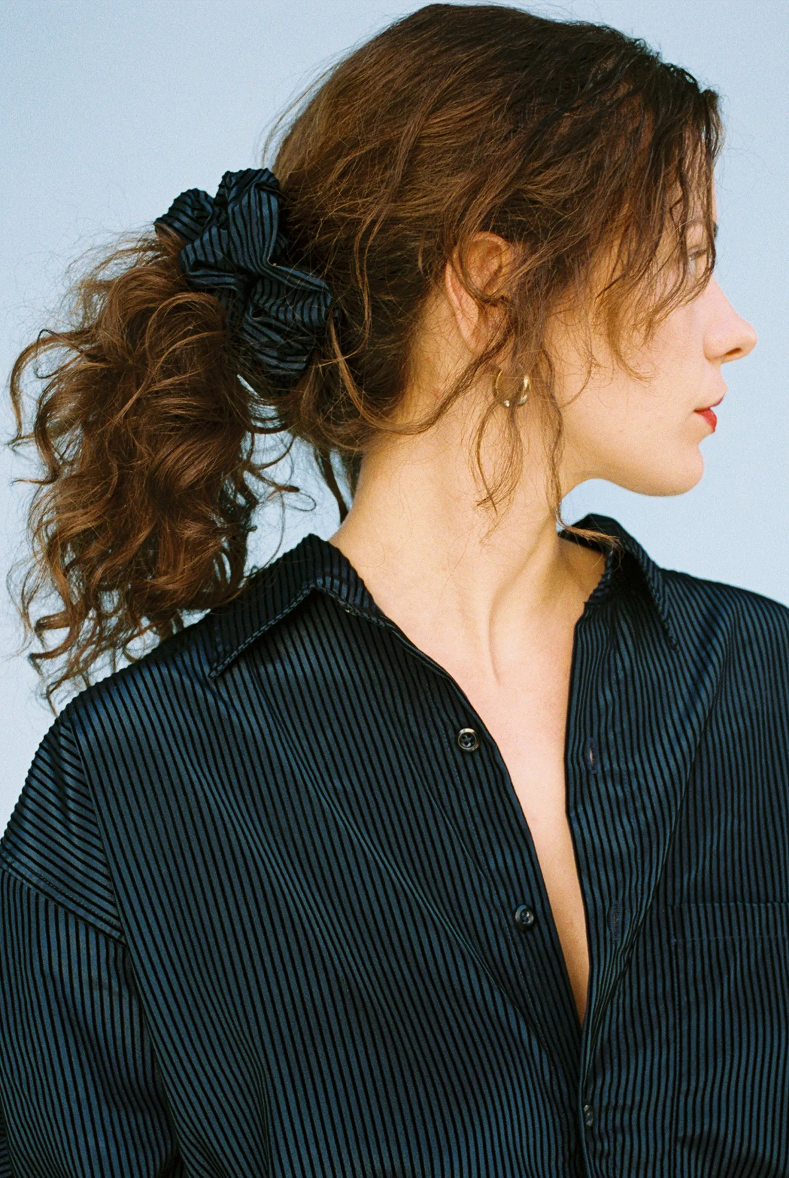 Flocked Stripe Scrunchie - Navy/Black sold by Gil Rodriguez product image thumbnail 3