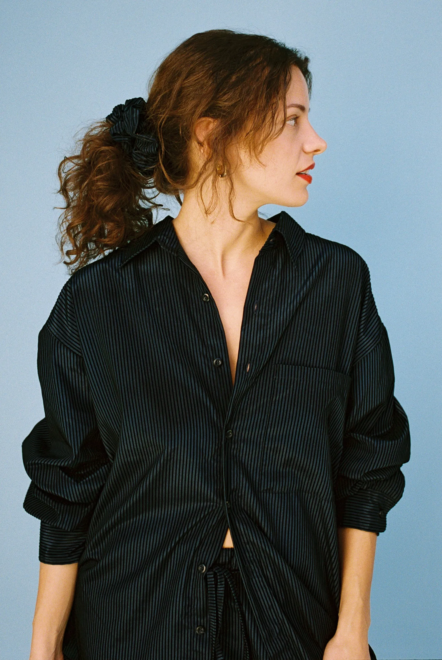 Flocked Stripe Scrunchie - Navy/Black sold by Gil Rodriguez product image thumbnail 4