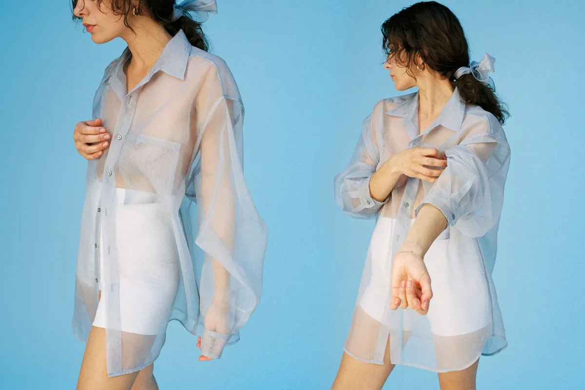 The Big Organza Button Up - Oyster sold by Gil Rodriguez