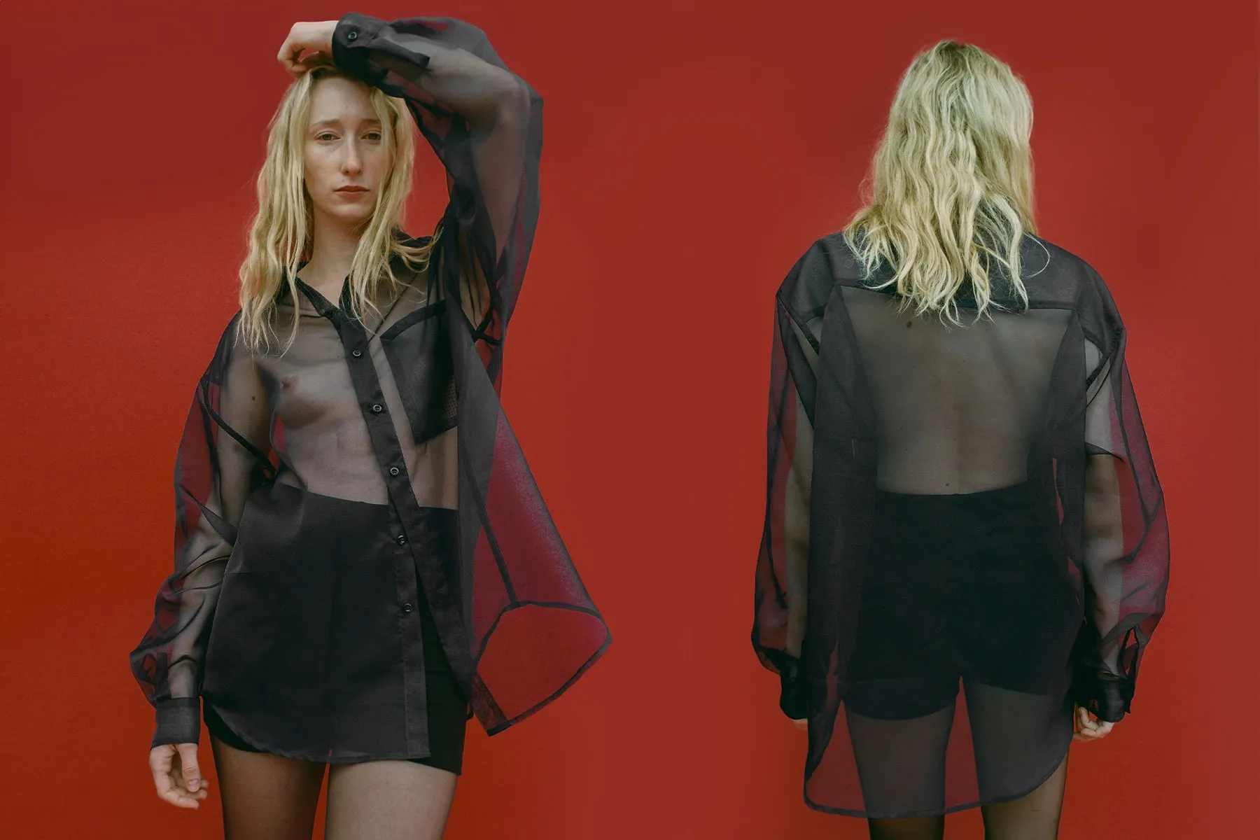 Big Organza Button Up - Black sold by Gil Rodriguez product image thumbnail 2