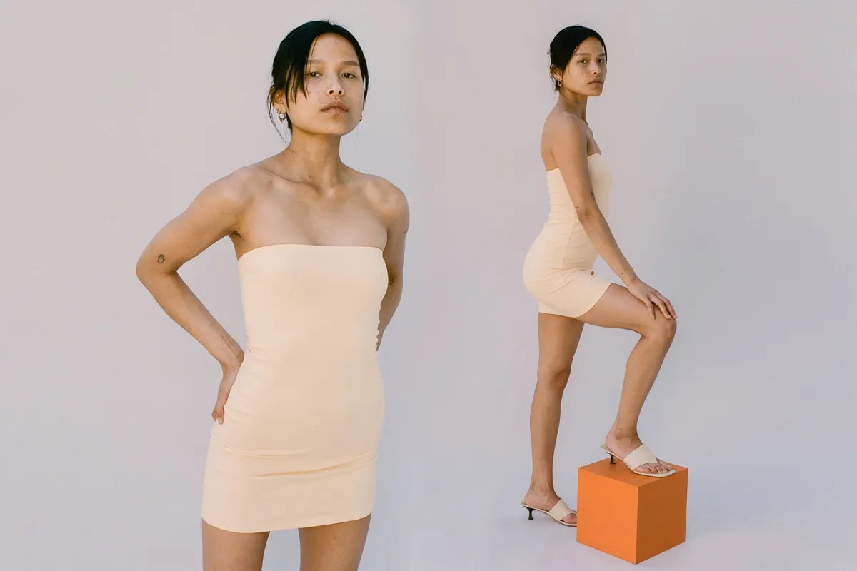 The Tube Convertible Mini Dress - Palest Peach made by Gil Rodriguez