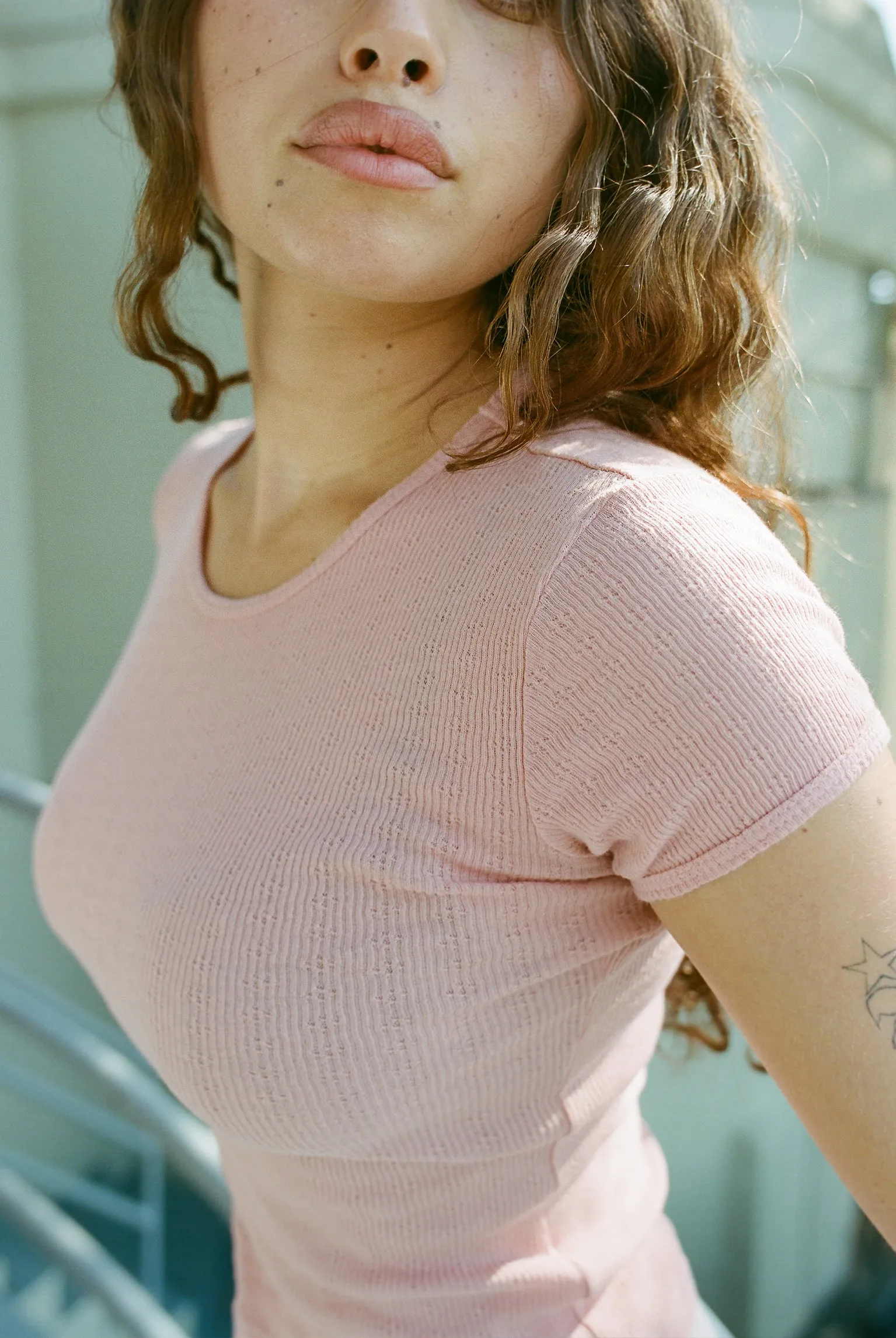 Pointelle Perla Tee - Pink Clay sold by Gil Rodriguez product image thumbnail 5
