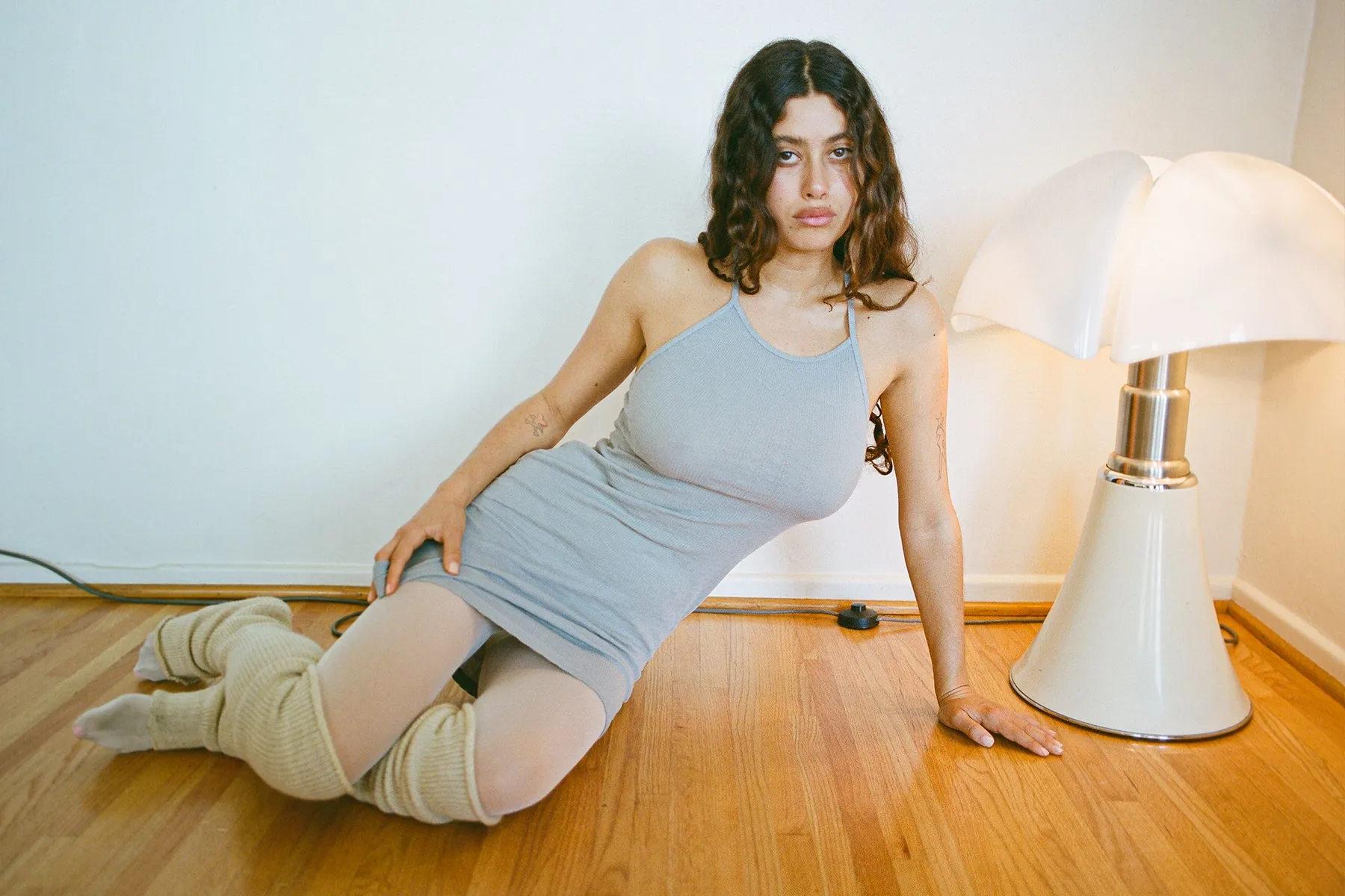 Pointelle Miro Mini Dress - Neutral Grey sold by Gil Rodriguez product image thumbnail 2