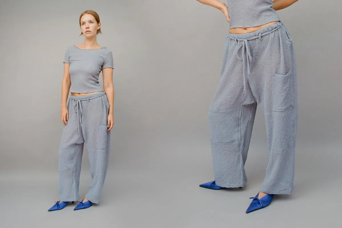 Crinkle Lou Pant - Misty Blue made by Gil Rodriguez