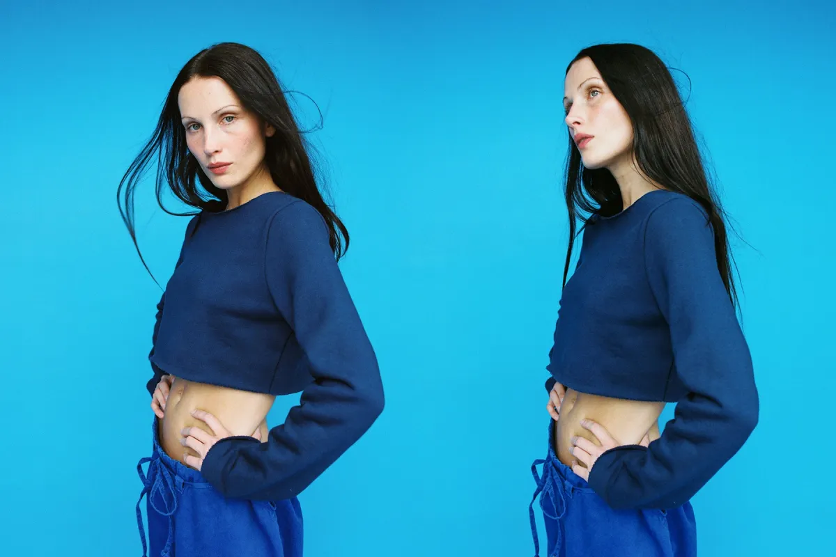 Joanna Crop Sweatshirt - Navy made by Gil Rodriguez