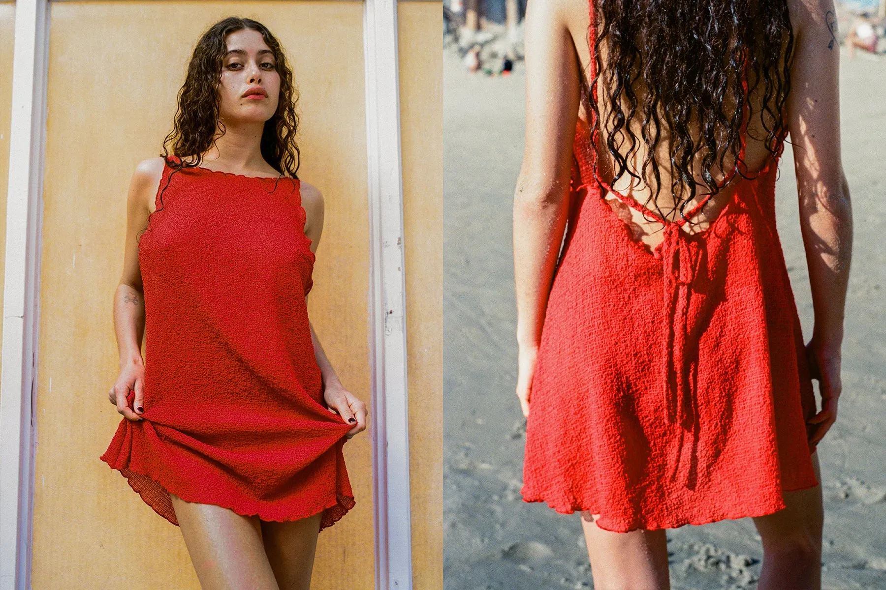 Crinkle Crossback Dress - Tomate sold by Gil Rodriguez